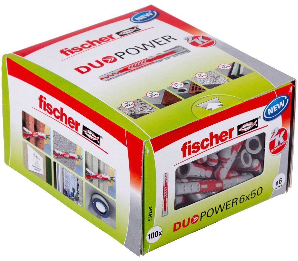 Fischer Befestigungstechnik fischer Universaldübel (538250), (Set, 100-tlg), 100 x DuoPower 6 x 50