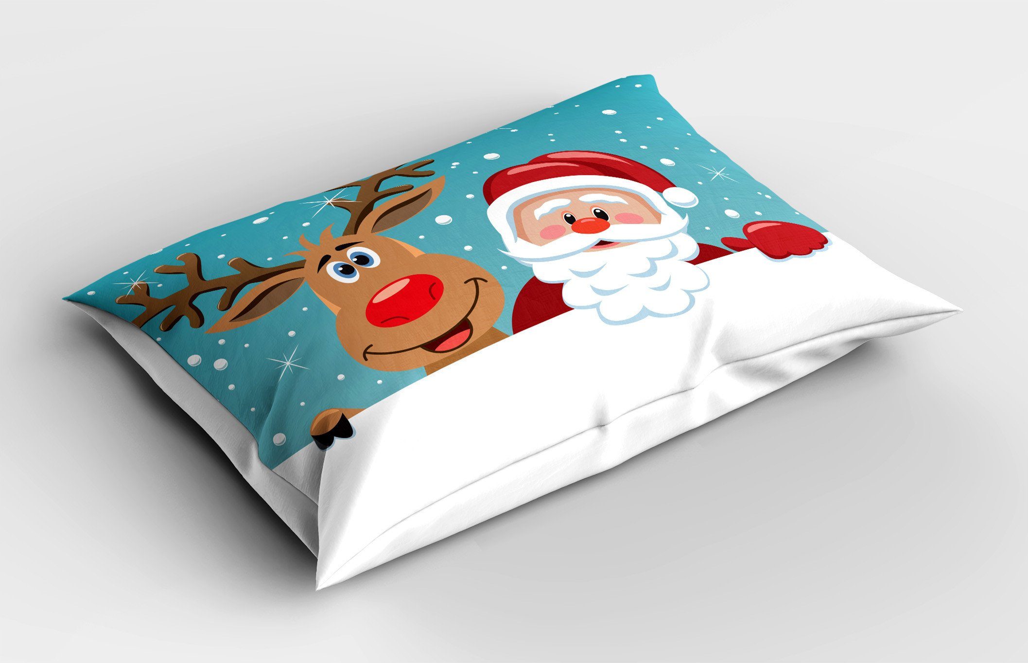 Kissenbezüge King Weihnachtsmann Dekorativer Size Rudolph-Rotwild-Gruß Stück), Abakuhaus Standard Kissenbezug, (1 Gedruckter