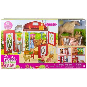 Mattel® Puppen Accessoires-Set Mattel GJB66 - Barbie - Spaß auf dem Bauernhof Pferdehof mit Scheune