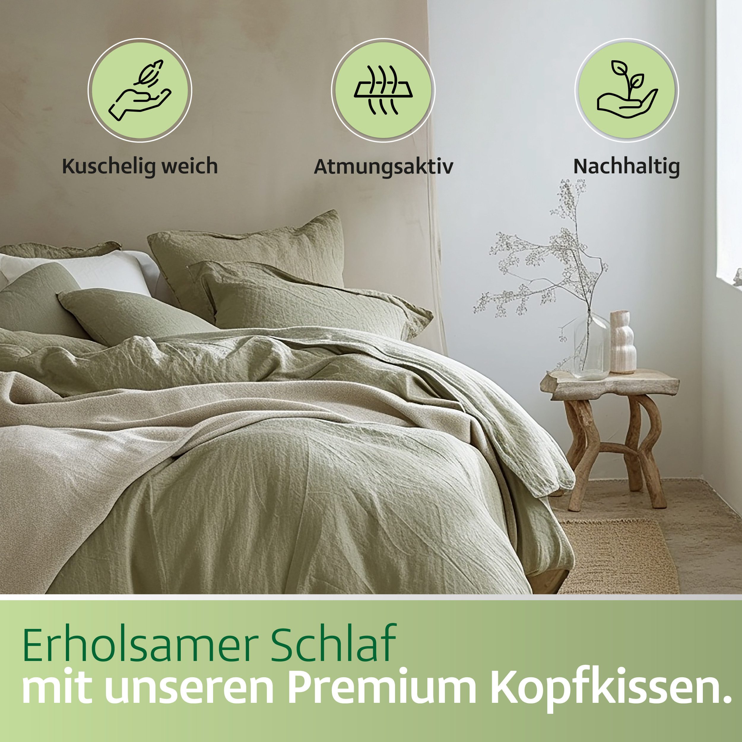 Gentle North Kopfkissen Hochwertige Kopfkissen aus Bambusfasern in Hotelqua günstig online kaufen