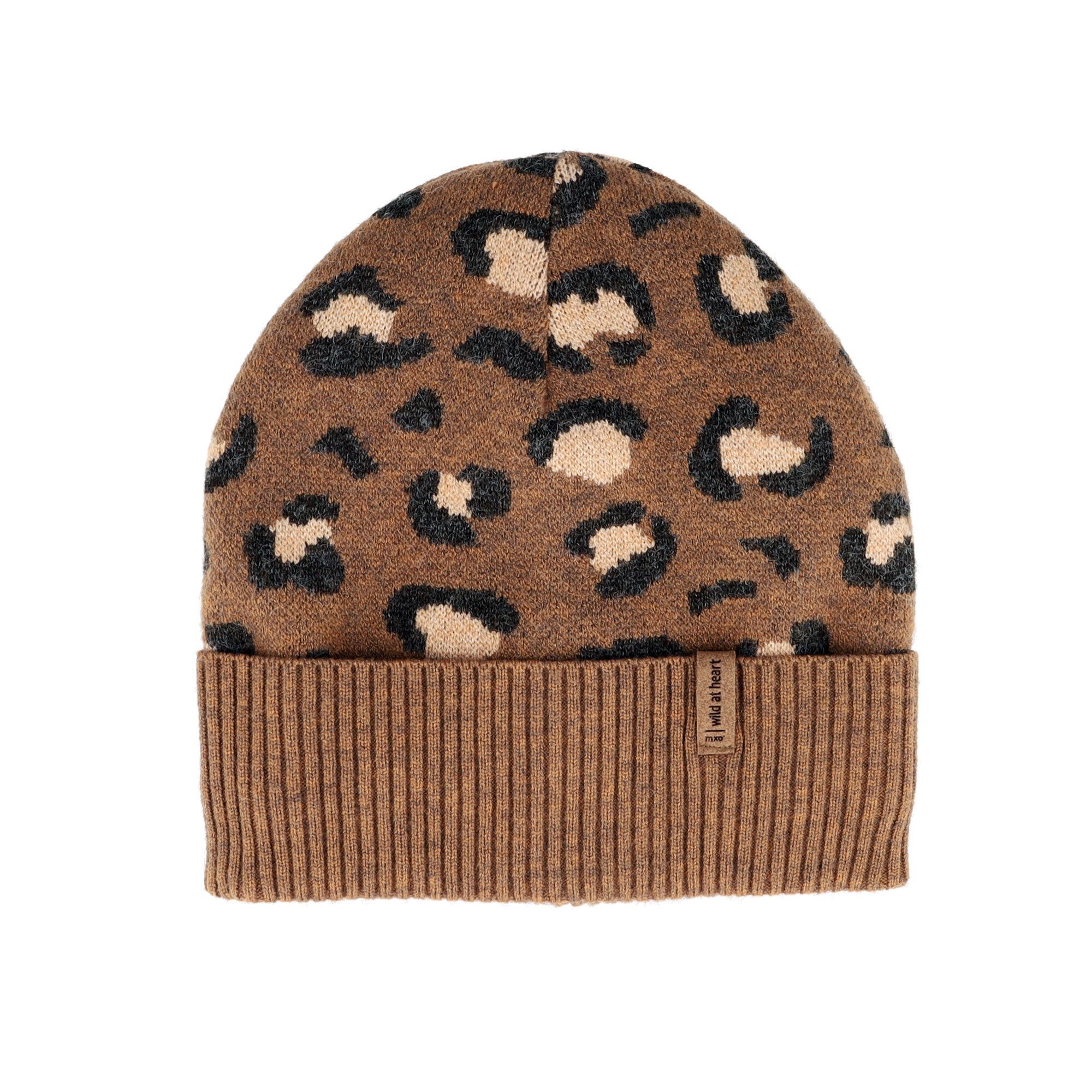 MAXIMO Strickmütze KIDS GIRL-Beanie,Leo Umschlag (1-St) Animal-Print