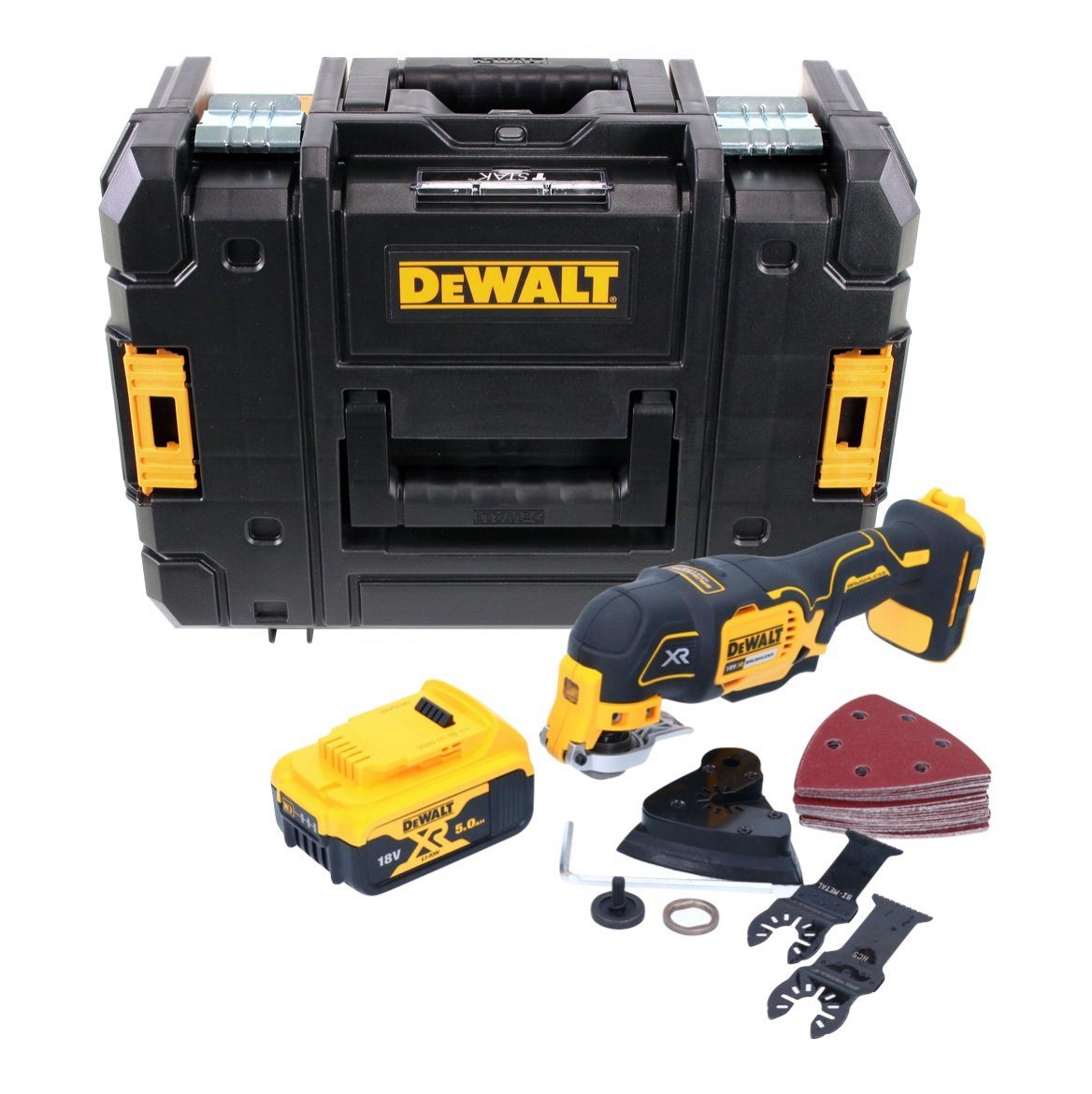 DeWalt Akku-Multifunktionswerkzeug DCS 355 NT Akku Oszillierer Multitool 18 V Brushless + 1x Akku 5,0 Ah