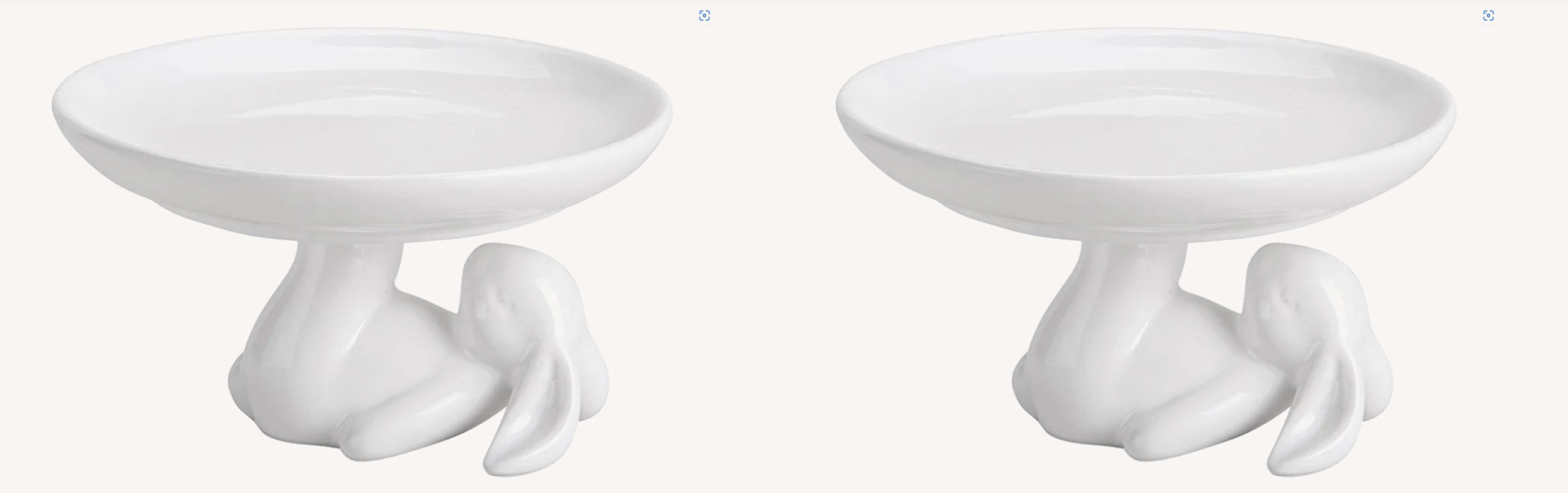 Wurm Osterfigur Hasen Schale Ostern Deko 2er Set Klein Weiß Keramik 13 cm (2 St)