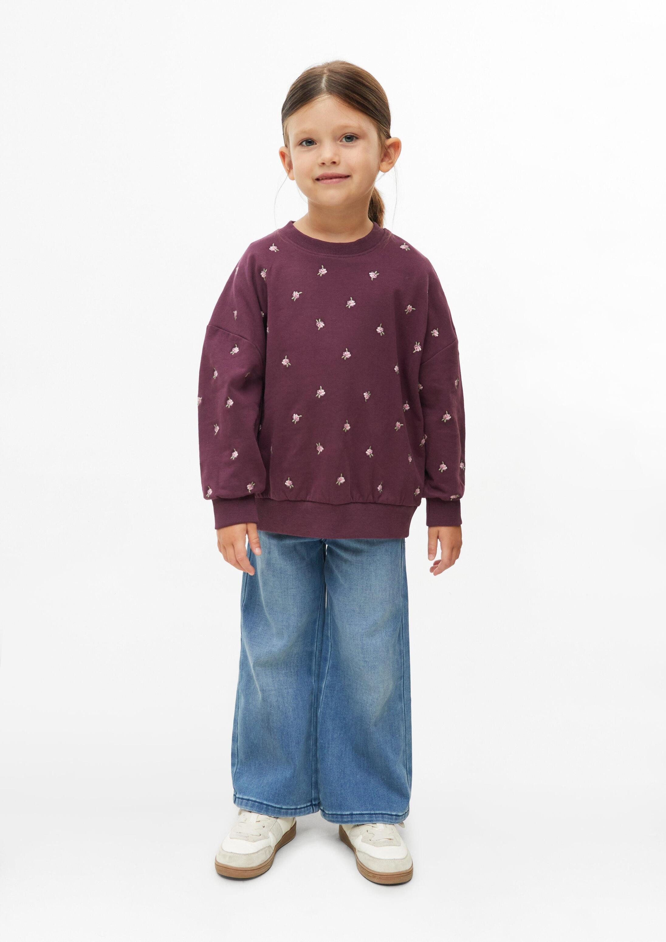 s.Oliver Sweatshirt Sweatshirt Kuscheliges Oversize-Sweatshirt mit floraler Stickerei – Bild 3 von 4