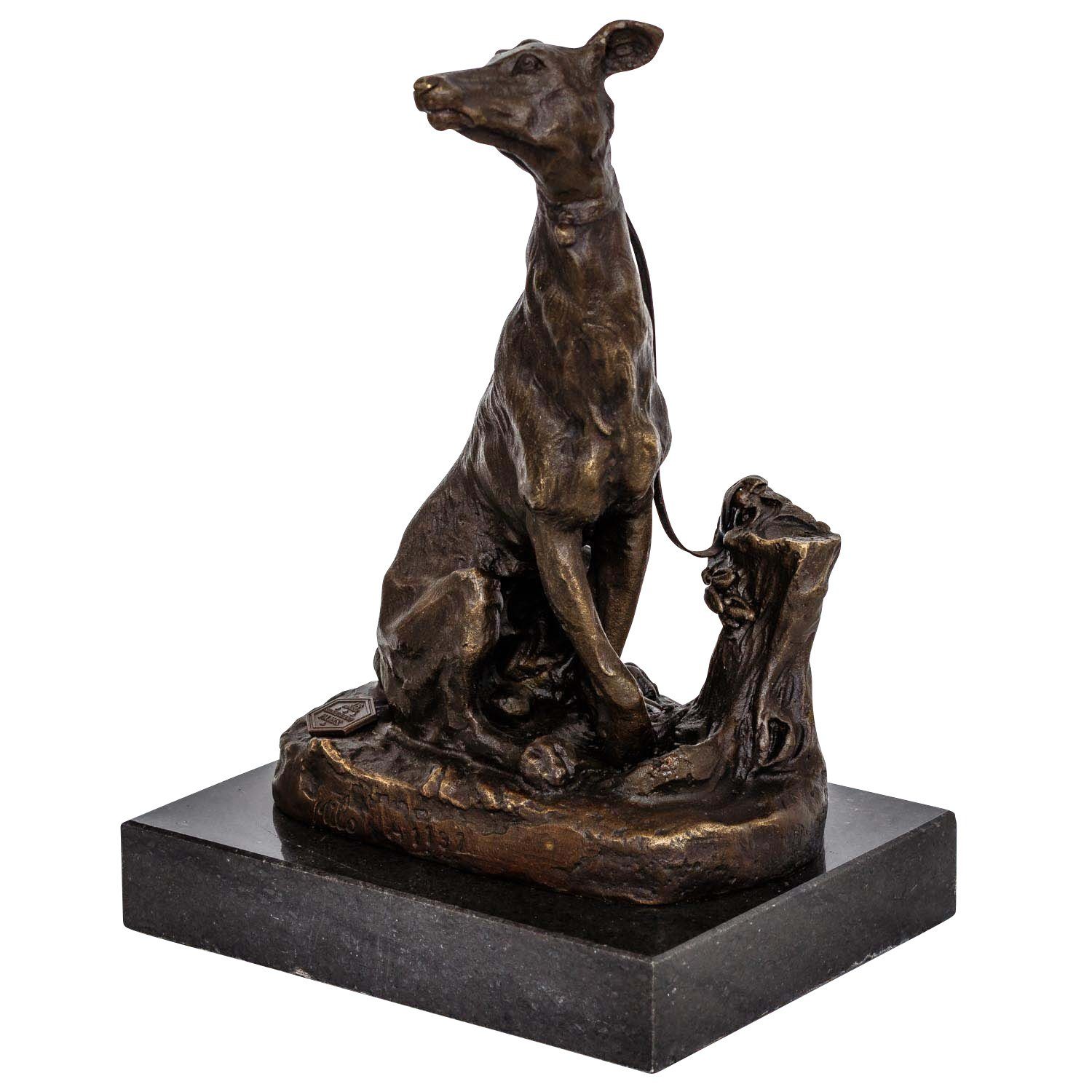 Aubaho Skulptur Bronzeskulptur Windhund im Antik-Stil Bronze Figur 20cm | Skulpturen