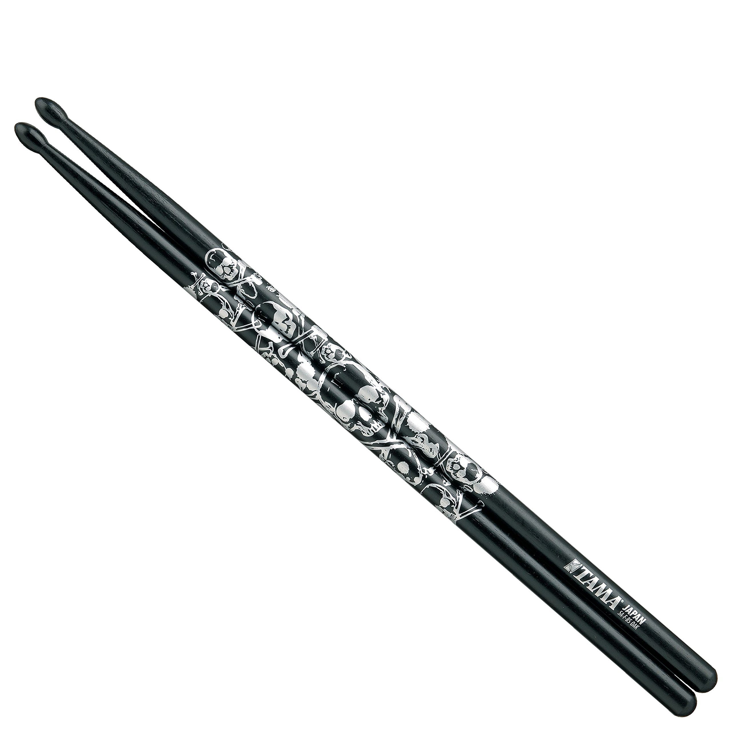 Tama Drumsticks (5B Sticks O5B-S-BS "Skull" Schwarz silberner Druck, Sticks, Beater und Mallets, Drumsticks Holztip), 5B Sticks O5B-S-BS "Skull", Schwarz, silberner Druck - Drumsticks