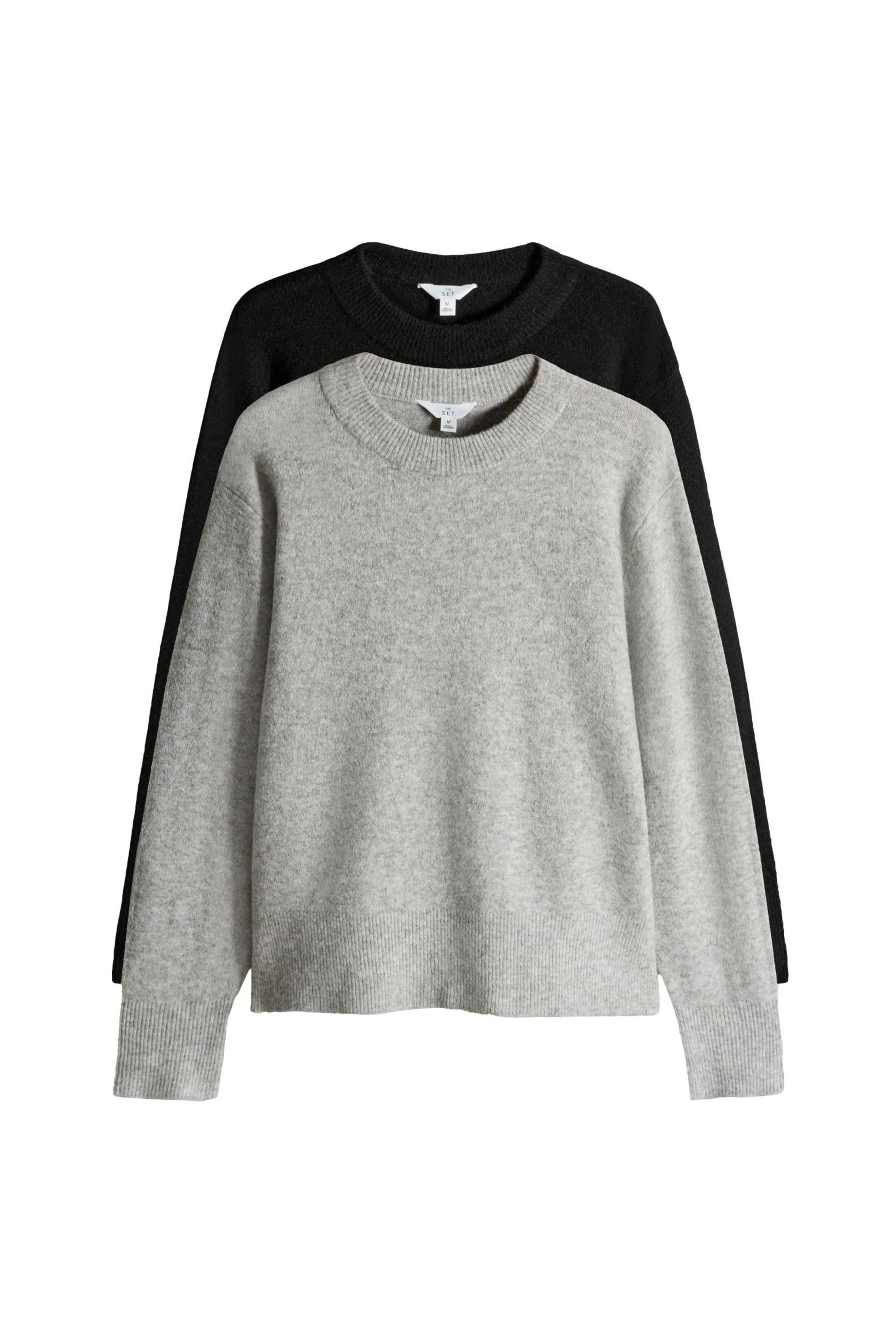 The Set Rundhalspullover The Set Rundhals-Strickpullover mit Wolle, 2er-Set günstig online kaufen