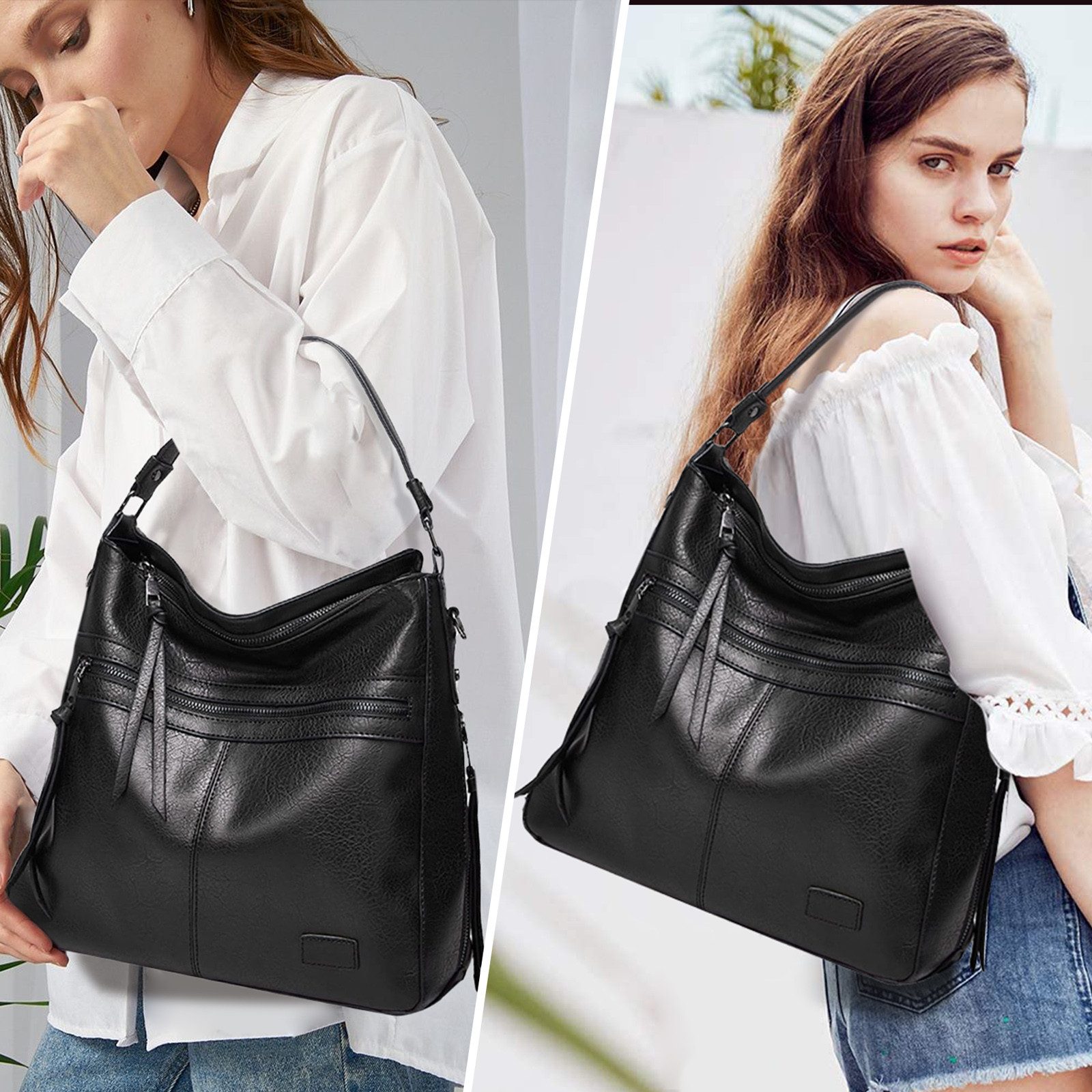 TAN.TOMI Schultertasche Damen Schultertasche Groß Shopper Handtasche, Synthetisches-Lederhandtasche Umhängetasche Damen Taschen – Bild 3 von 5