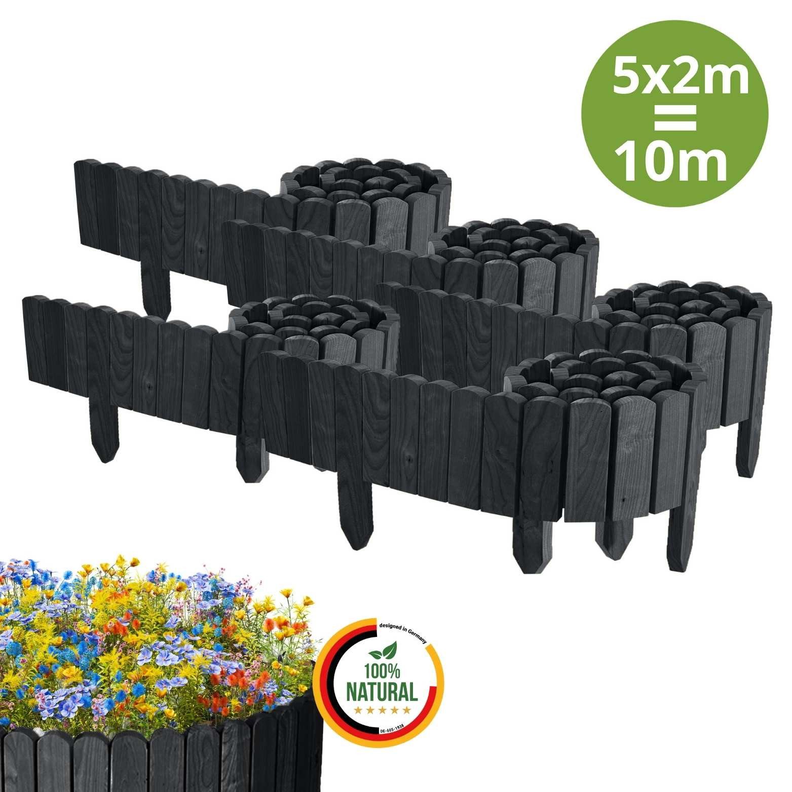 Floranica Palisade Beeteinfassung Beetumrandung Flexibler Holzzaun günstig online kaufen