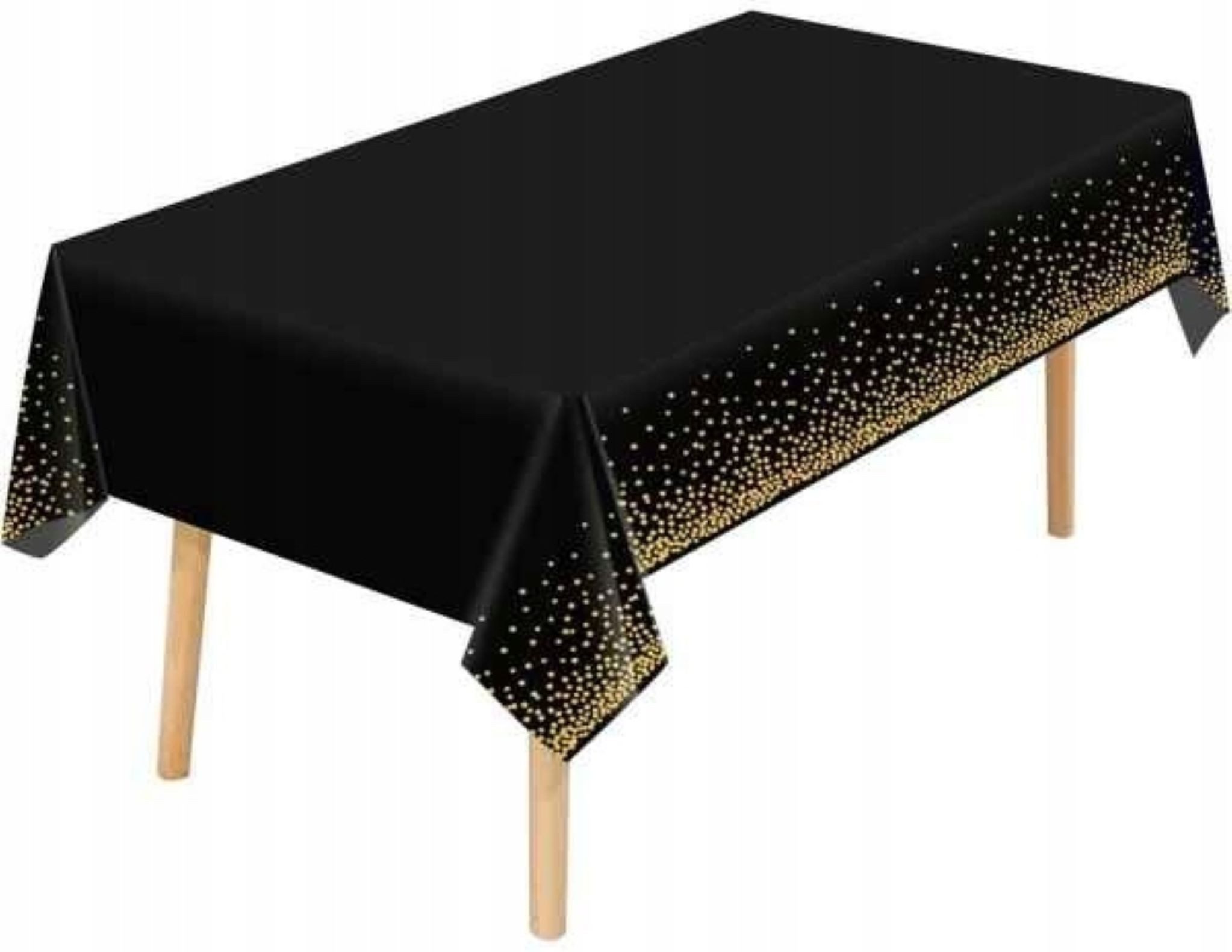 Festivalartikel Gartentischdecke Schwarze Einweg-Tischdecke mit goldenen günstig online kaufen