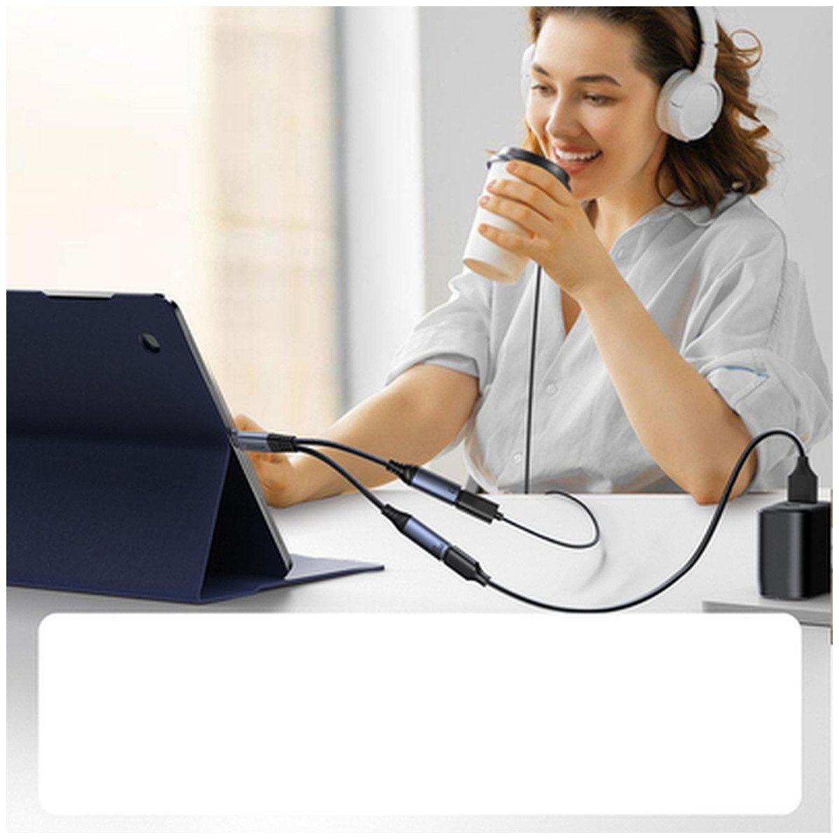 JOYROOM Joyroom SY-C03 USB-C auf 2x USB-C 2in1 DAC Adapter KFZ-Adapter – Bild 3 von 5
