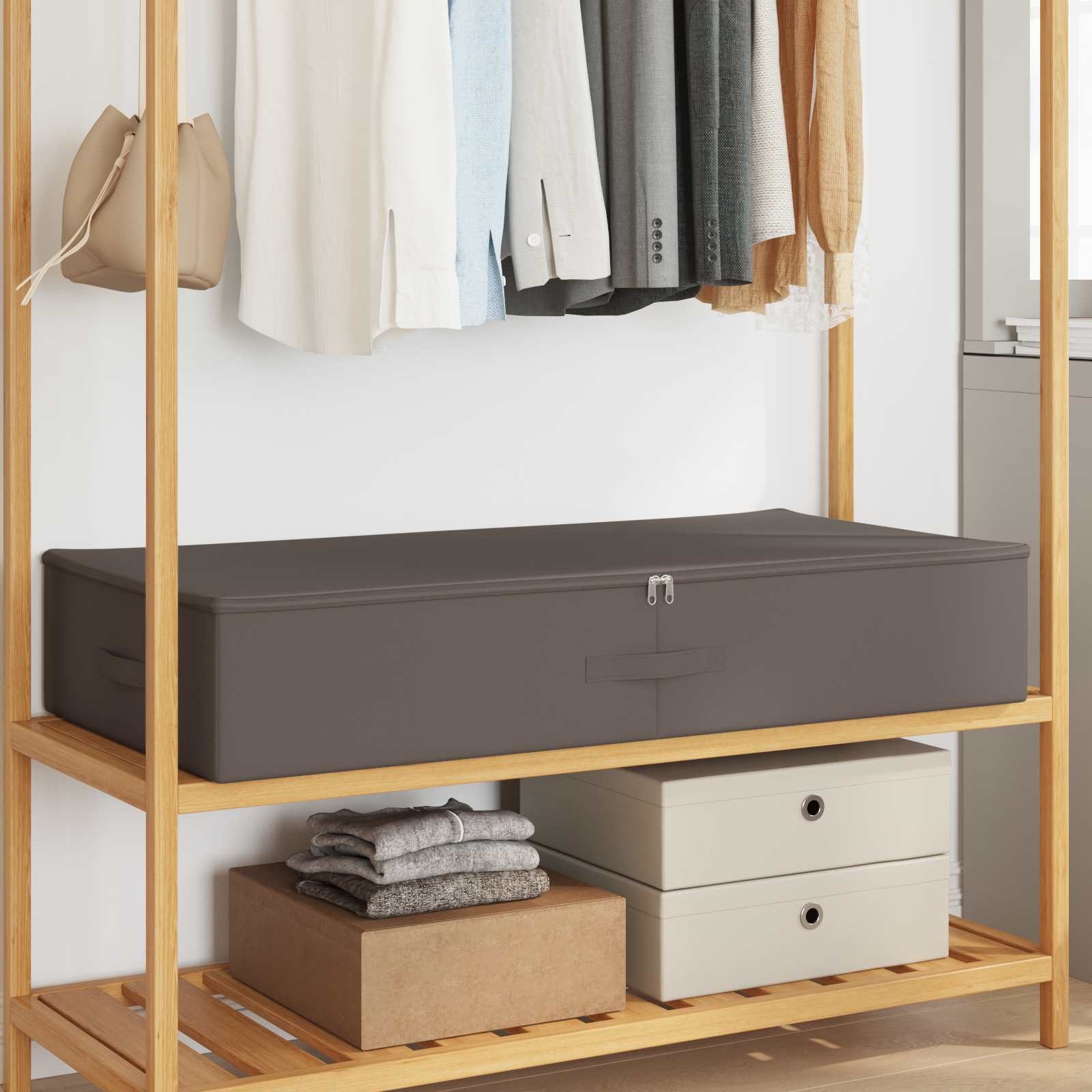 vidaXL Aufbewahrungsbox Aufbewahrungsbox 2 stk. Vliesstoff 100 x 50 x 18 cm 90 l Grau (2 St)