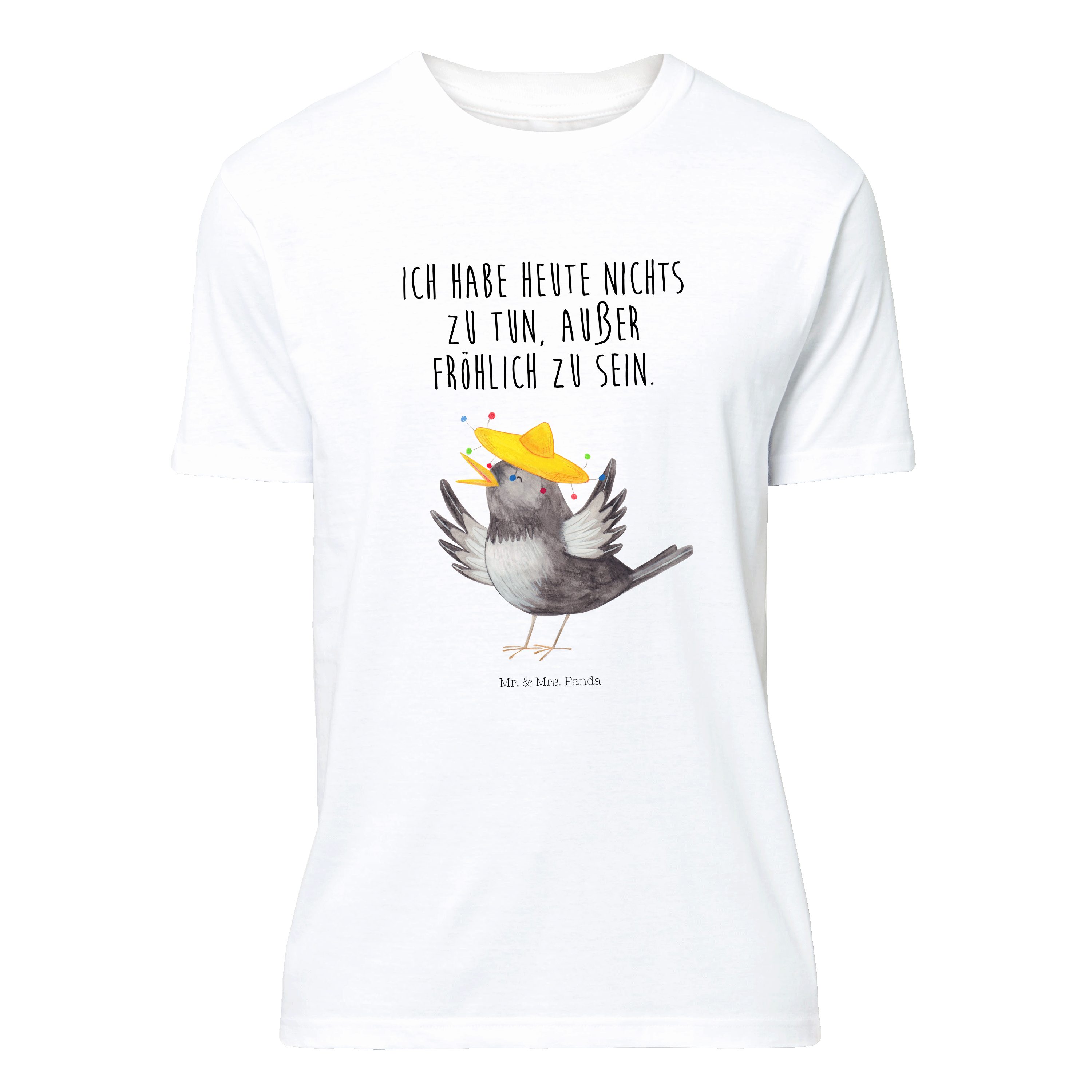 T-Shirt Rabe mit Sombrero - Weiß - T-Shirt, Shirt