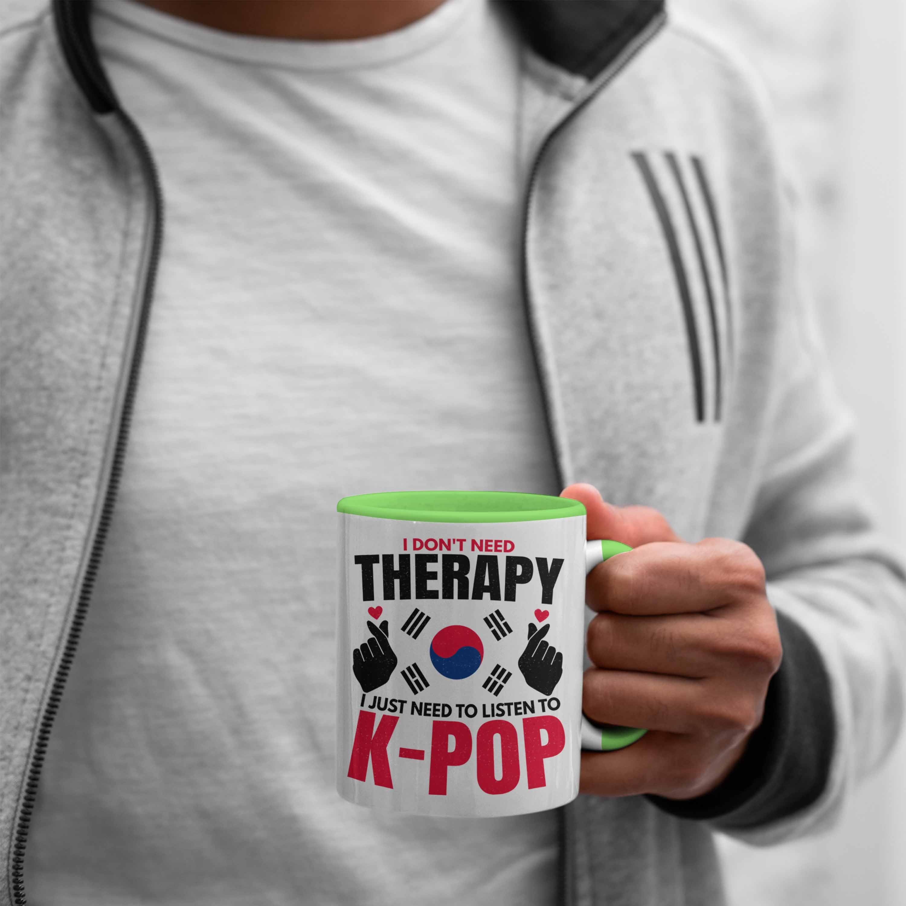 Koreal K-Pop Geschenk Trendation Kpop Style Spruch Tasse Grün Trendation - Südkorea Geschenkidee Tasse