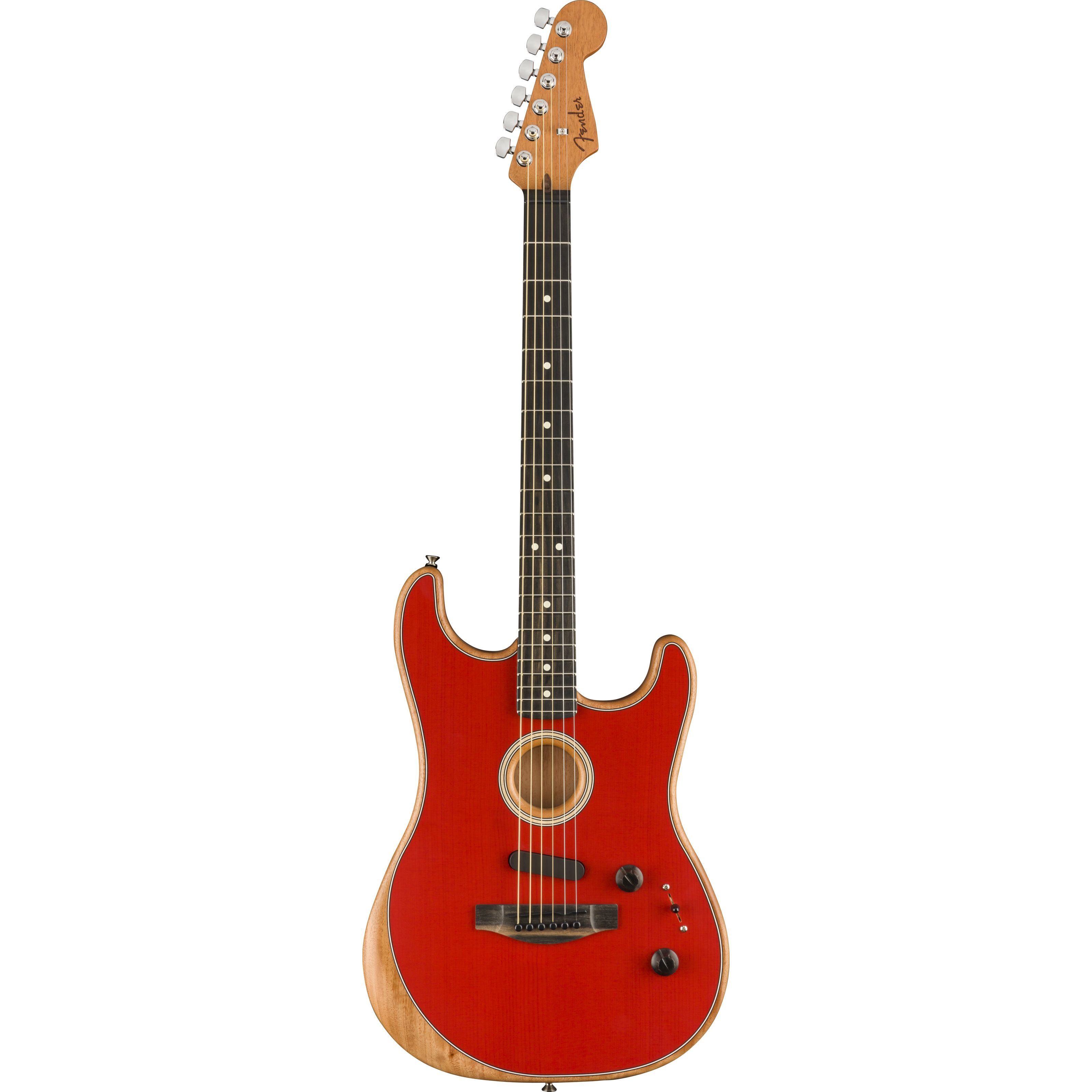 Fender Westerngitarre, Westerngitarren, Andere Bauformen, AM Acoustasonic Stratocaster Dakota Red - Westerngitarre