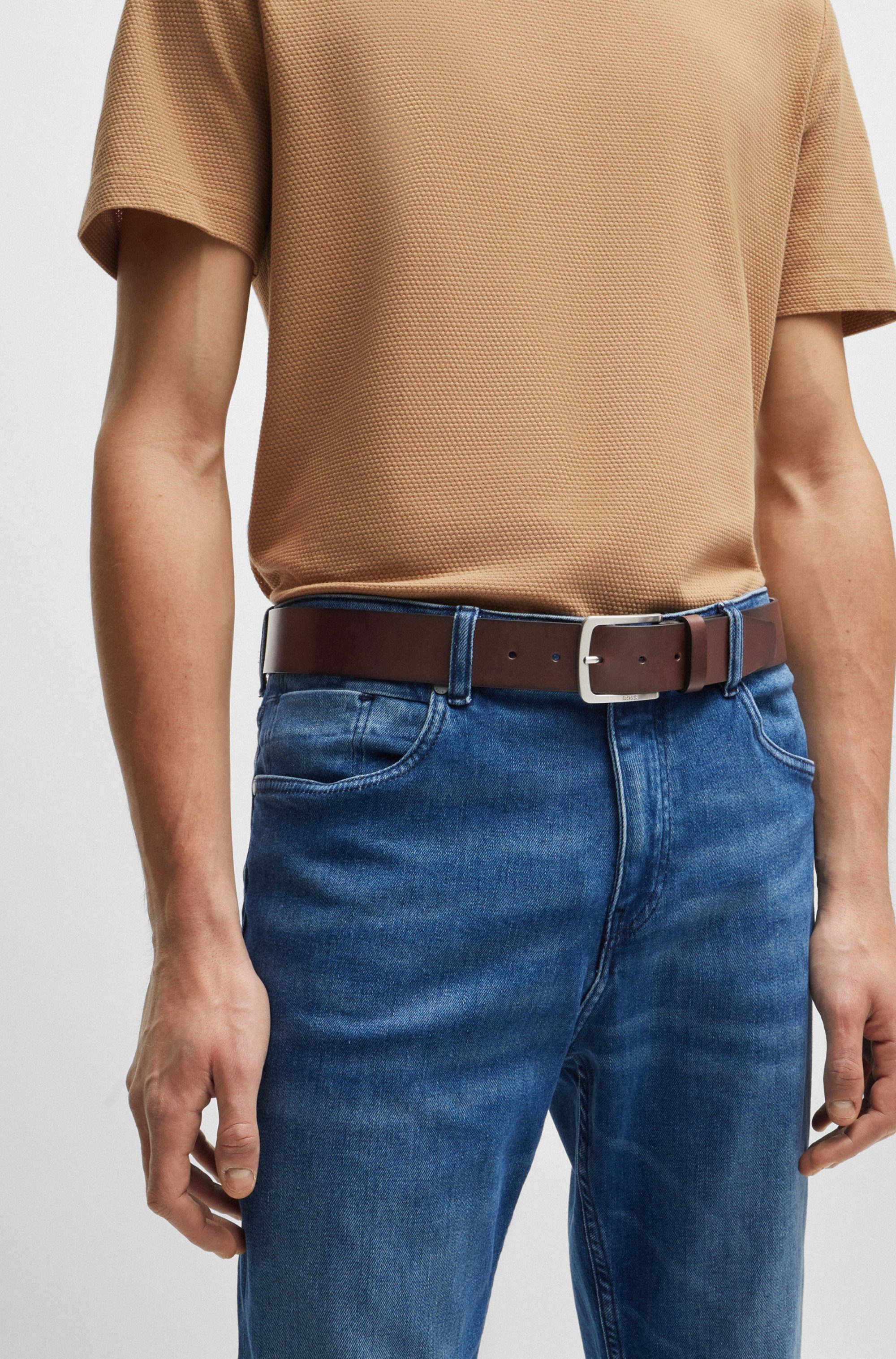 BOSS Ledergürtel Jor-V_Sz40 schlicht, mit dezenter günstig online kaufen