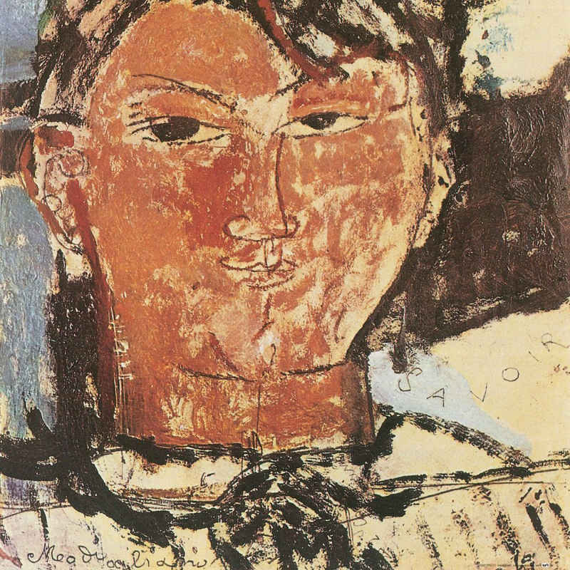 1art1 Kunstdruck Amedeo Modigliani - Bildnis Pablo Picasso, 1915, Detail