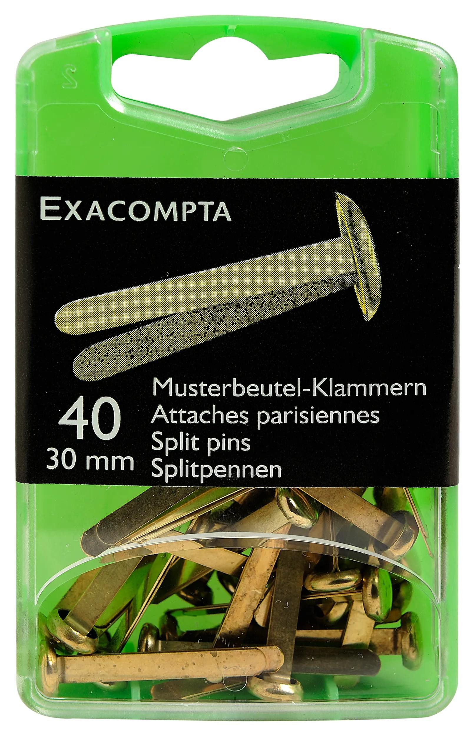 Magnet 5x Box mit 40 Stück Musterbeutelklammern, 30mm - Gold - 14748E