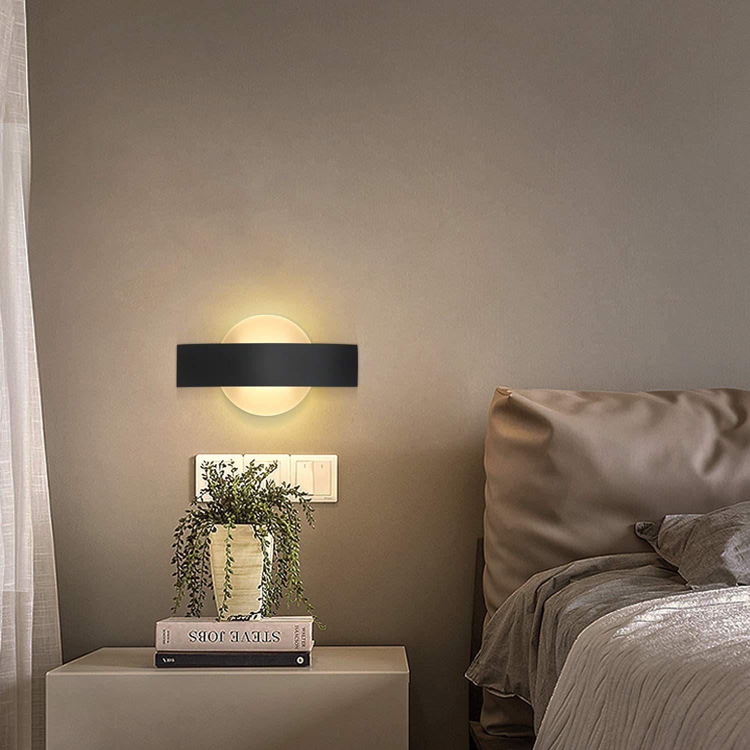 ZMH LED Wandleuchte Innen Wandlampe Wohnzimmer 6W aus Acryl Modern Bettlampe, LED fest integriert, Warmweiß