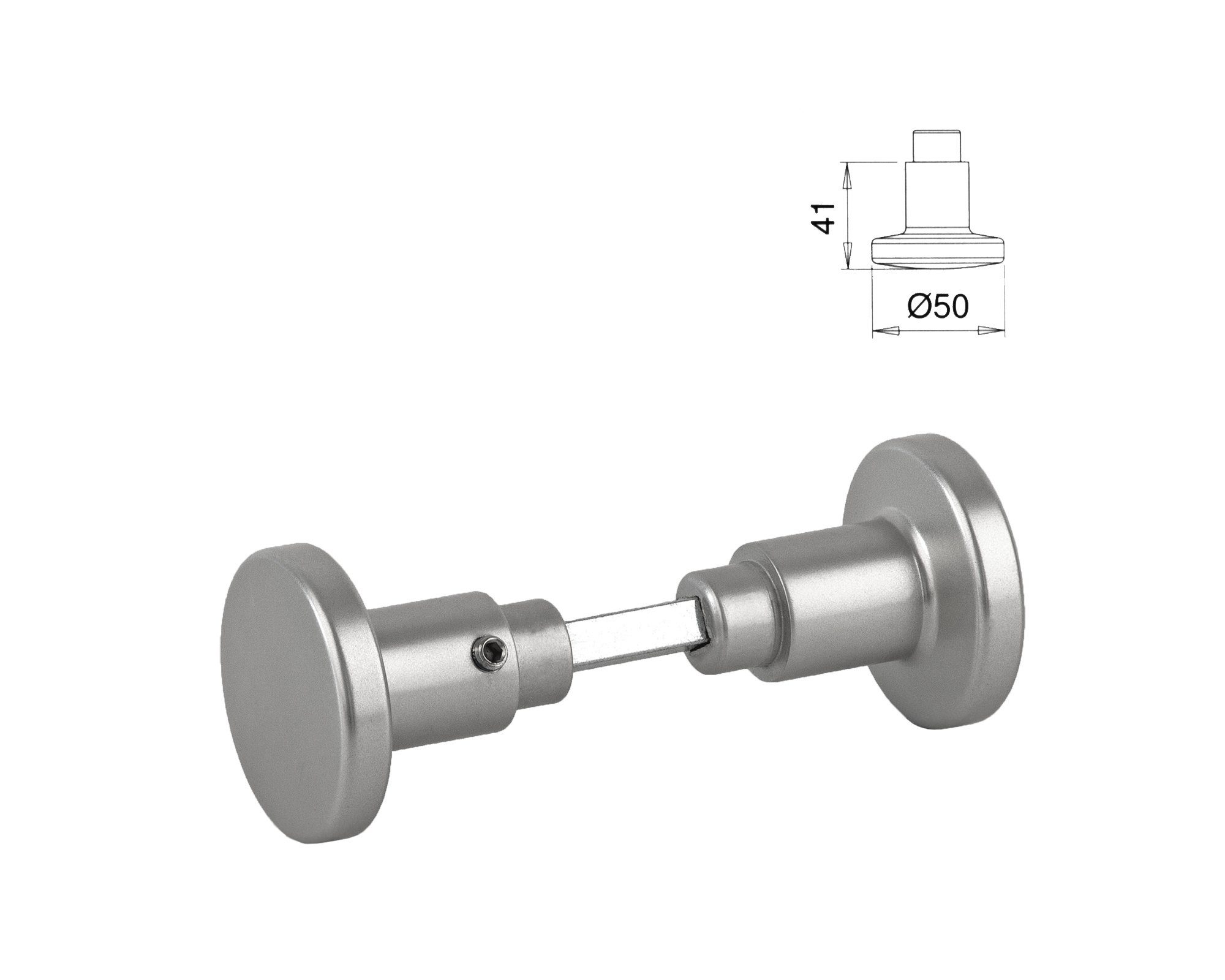 BigDean Türknauf aus Aluminium silber Türbeschlag Drehknopf, Knauf außen, Packung, 4-tlg., Türknauf, Einfacher Türknauf, Katzensicher, Eloxiertes Alumium – Bild 5 von 5