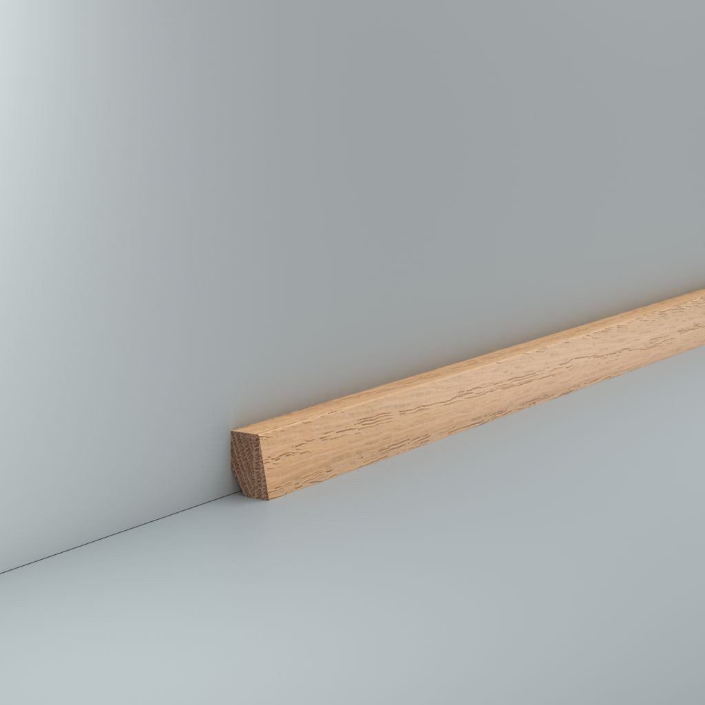 Südbrock Sockelleiste Sockelleiste Vorsatzleiste 14 x 20 Bergeiche klar lackiert Deckleiste, L: 200 cm, H: 2 cm, 1-St.