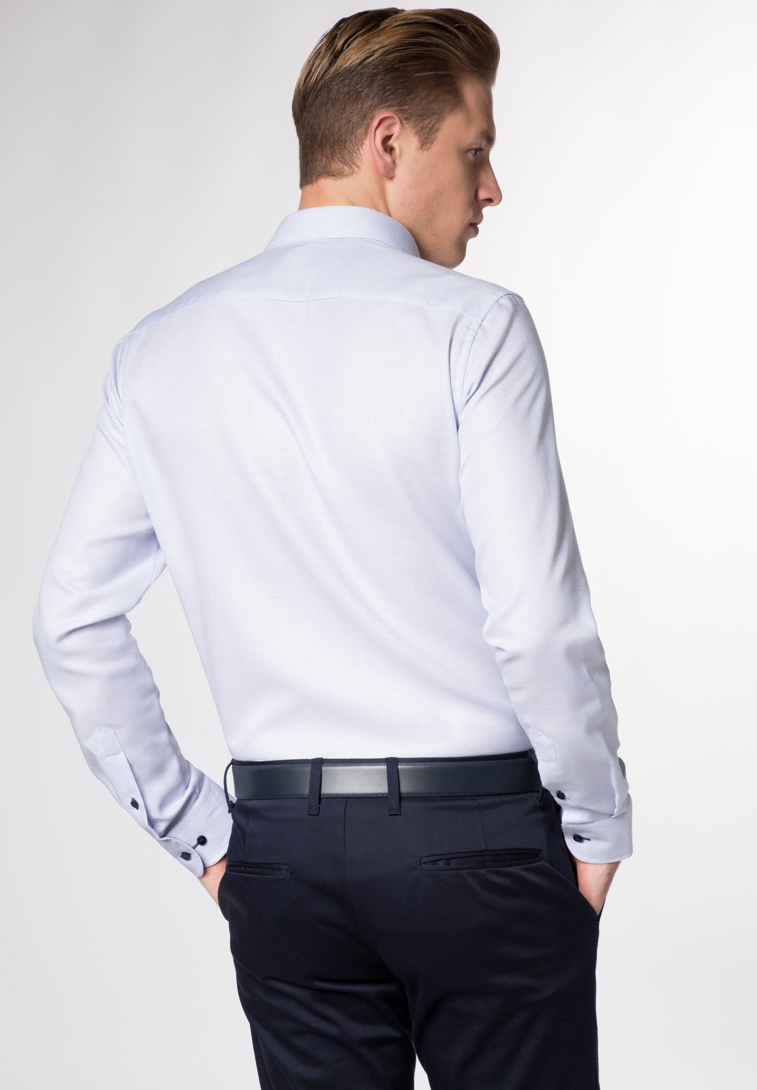 Eterna SLIM Langarmhemd FIT hellblau