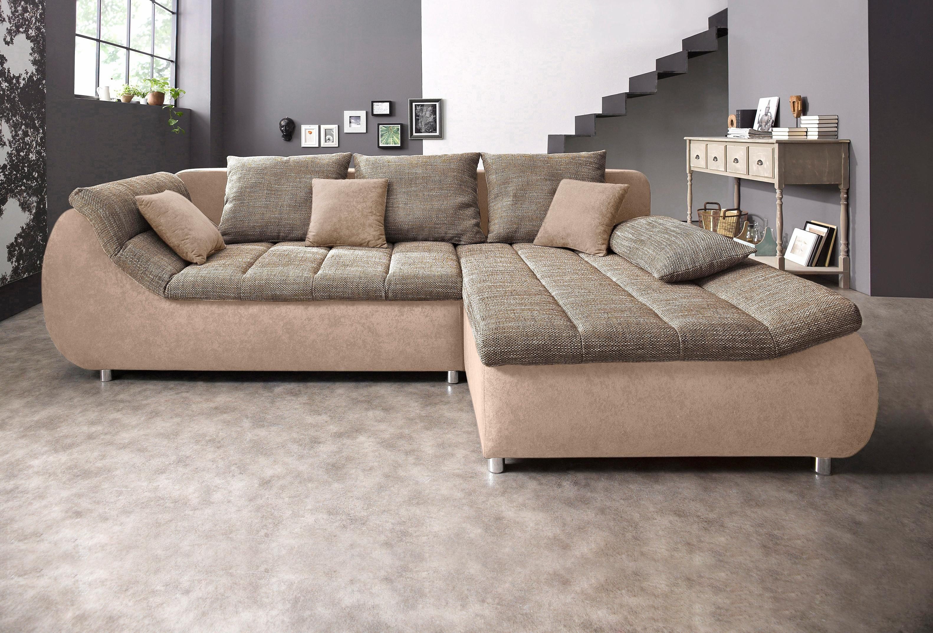 INOSIGN Ecksofa "Imola elegant und bequem, aktuelle Steppung im Sitz, L-For günstig online kaufen