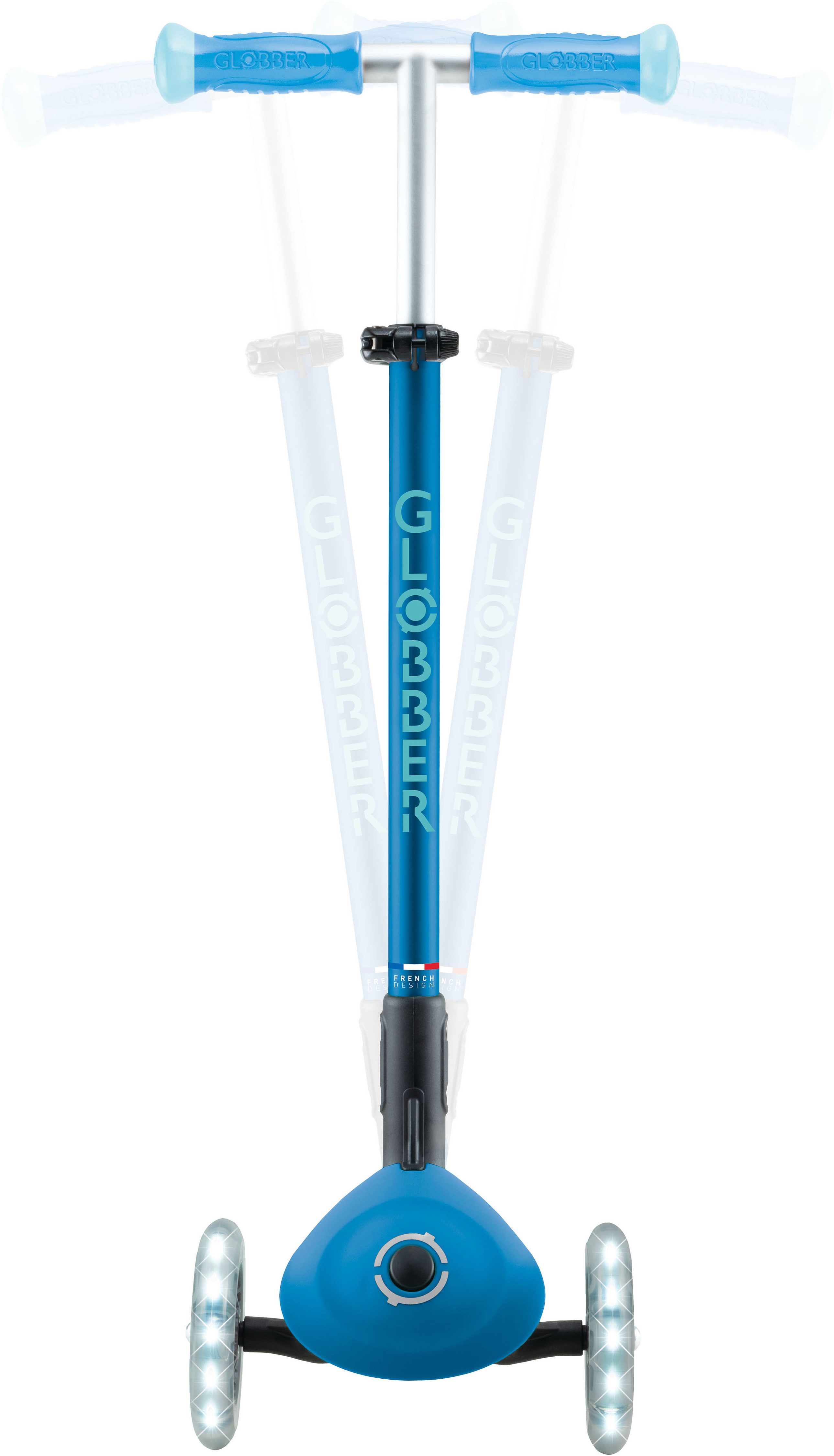 Globber Tretroller ELITE GLOW LIGHTS, mit Leuchtrollen und Glow-Effekt