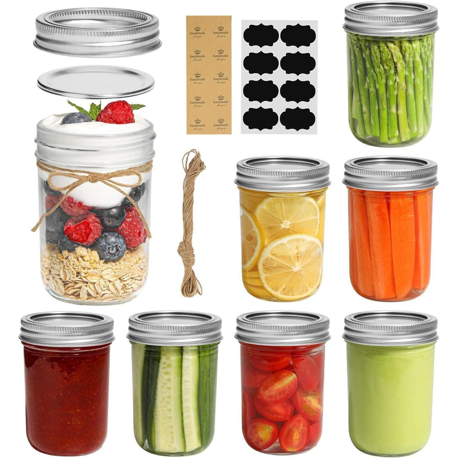 LuxusKollektion Einmachglas 250ml Einmachgläser mit Deckel 8 Stück für, Glas