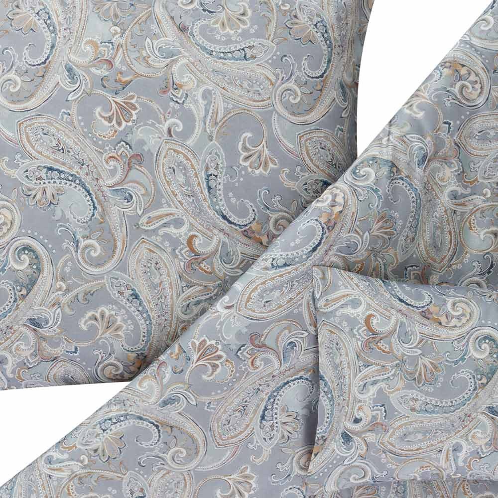 Estella Bettwäsche Estella Mako-Satin Bettwäsche 135x200 Diana grau Paisley sand 7958-810, Mako-Satin, 2 teilig, für Sommer und Winter