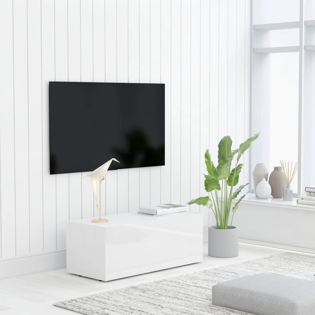furnicato TV-Schrank Hochglanz-Weiß 80x34x30 Holzwerkstoff cm
