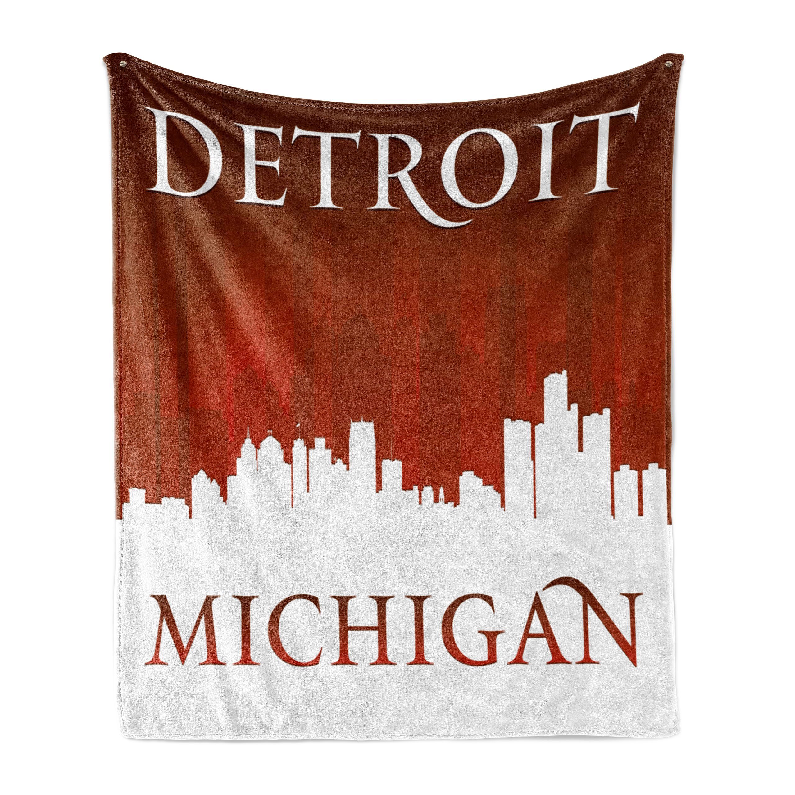 Wohndecke Gemütlicher Plüsch für den Innen- und Außenbereich, Abakuhaus, Detroit Michigan City Letters