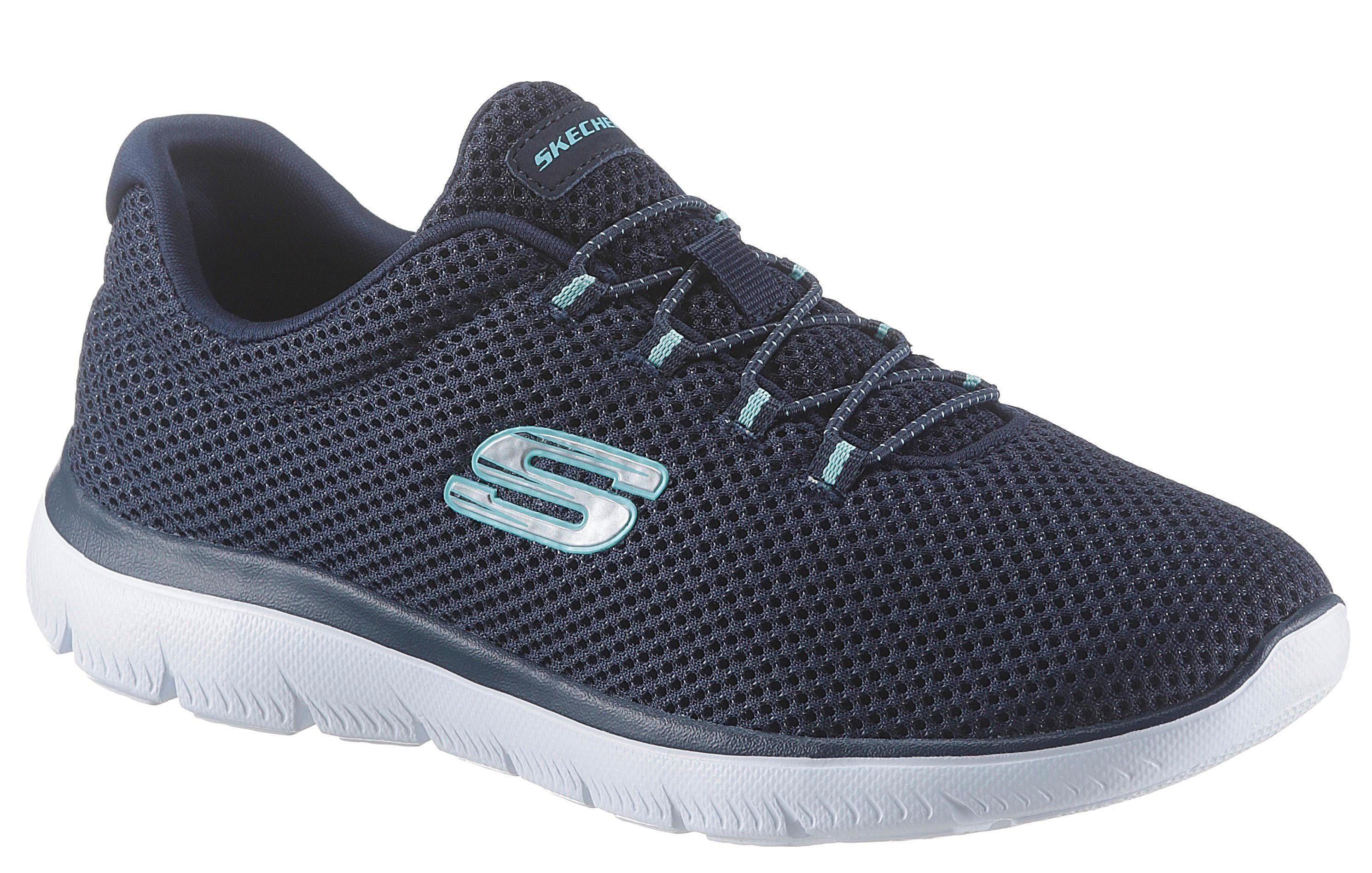 Skechers Summits Slip-On Sneaker mit gepolstertem Schaftrand navy | 