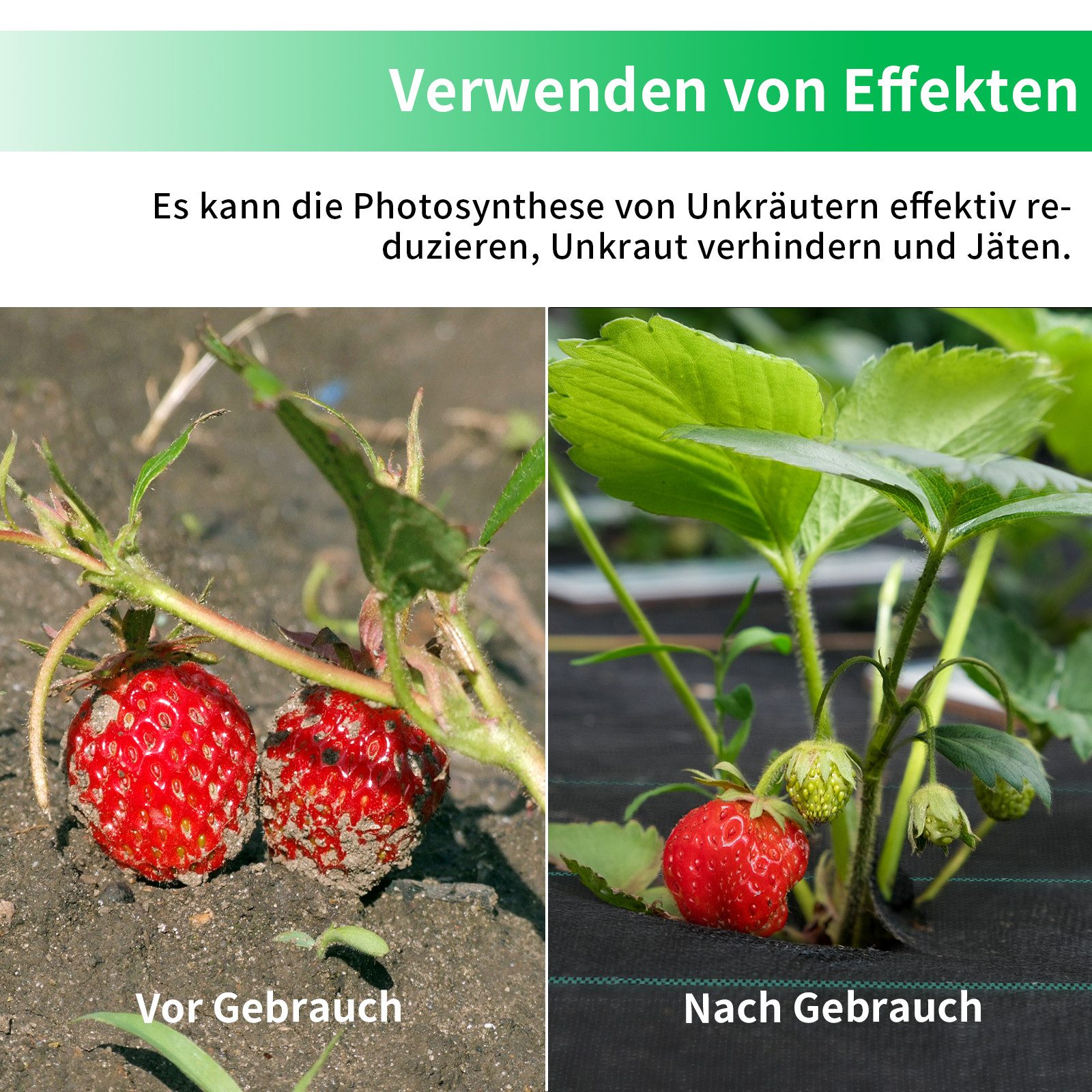 FIVMEN Unkrautvlies Gartenvlies Rolle Unkrautfolie Unkrautflies Reißfestes Gartenflies, für Garten UV-Schutz Wasserdurchlässig, 100g/m²