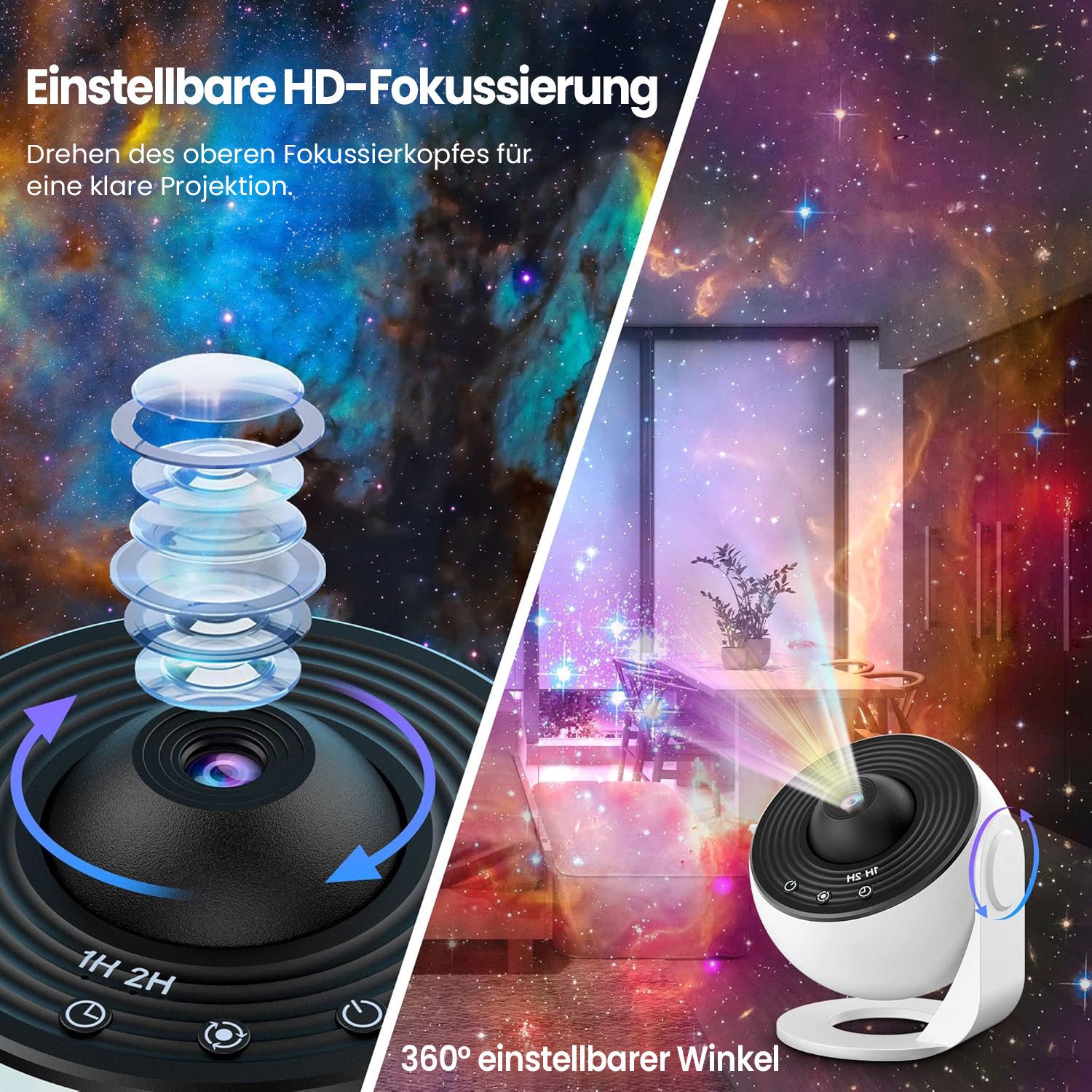 ANYSUN LED-Sternenhimmel LED Nachtlicht 360 Drehbare 13 in 1 Planetarium Galaxie Projektor, Deckenprojektion Lampe Kindernachtlichte Erwachsene Schlafzimmer Party