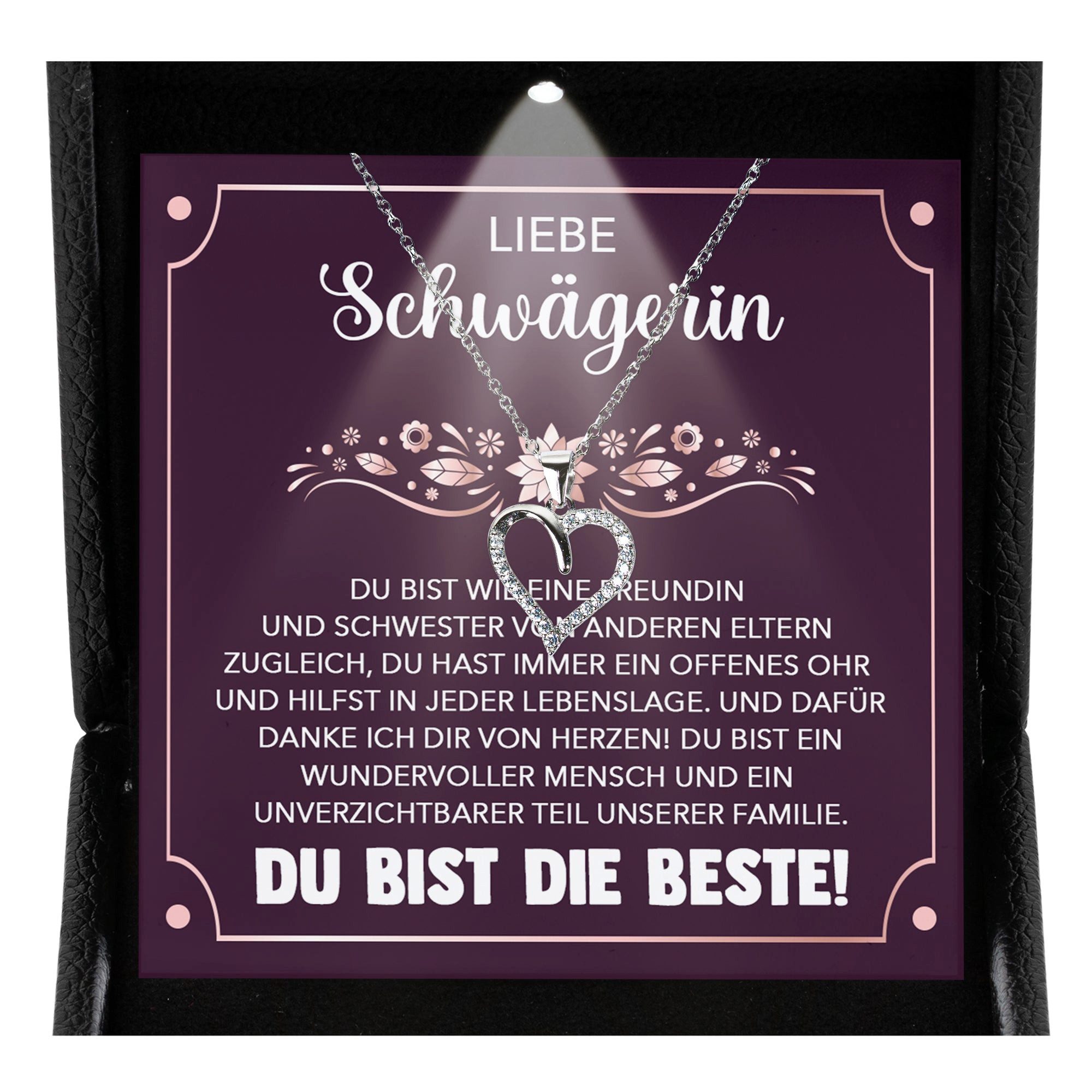 Schmuckset Liebe Schwägerin Geschenk Frauen Hochzeit Schmuck Herz Halskette Damen