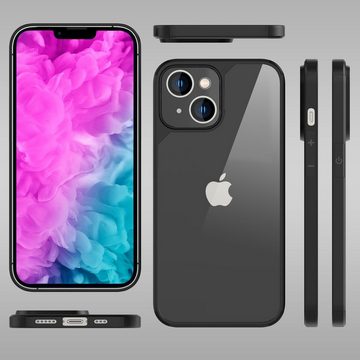 Nalia Smartphone-Hülle Apple iPhone 14, Klare Hybrid Hülle / Transparent / Verstärkter Schutzrahmen / Hardcase