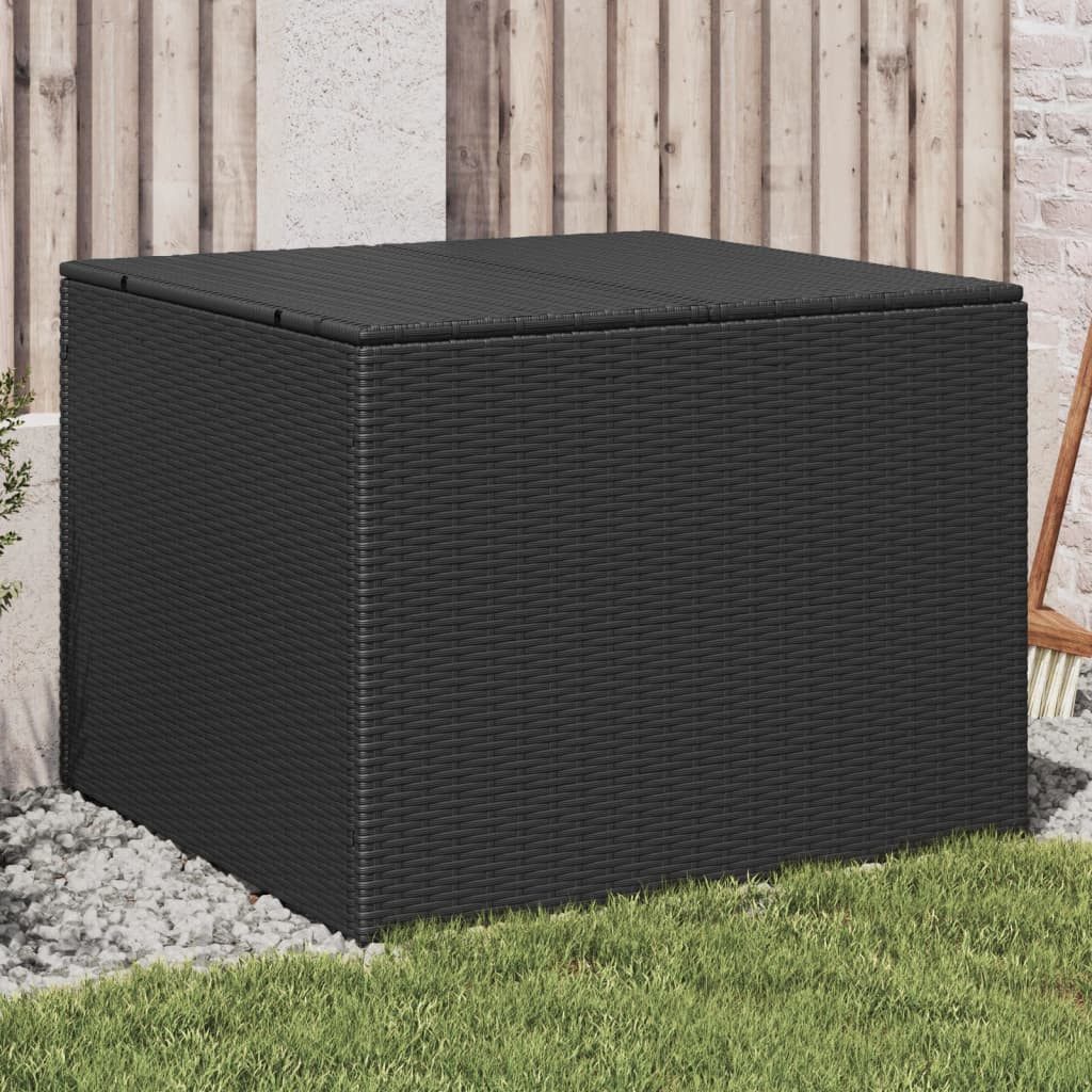 vidaXL Gartenbox Gartentruhe Schwarz 291L Poly Rattan