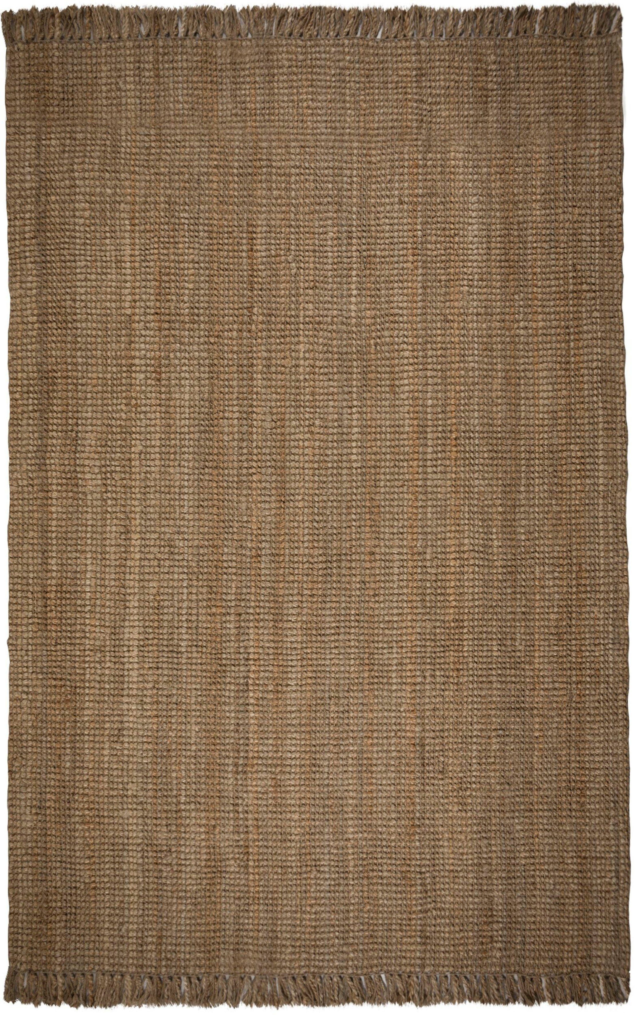 Teppich Jute Boucle, FLAIR RUGS, rechteckig, Höhe: 7 mm, aus 100% Jute, mit Fransen, aus Naturfasern