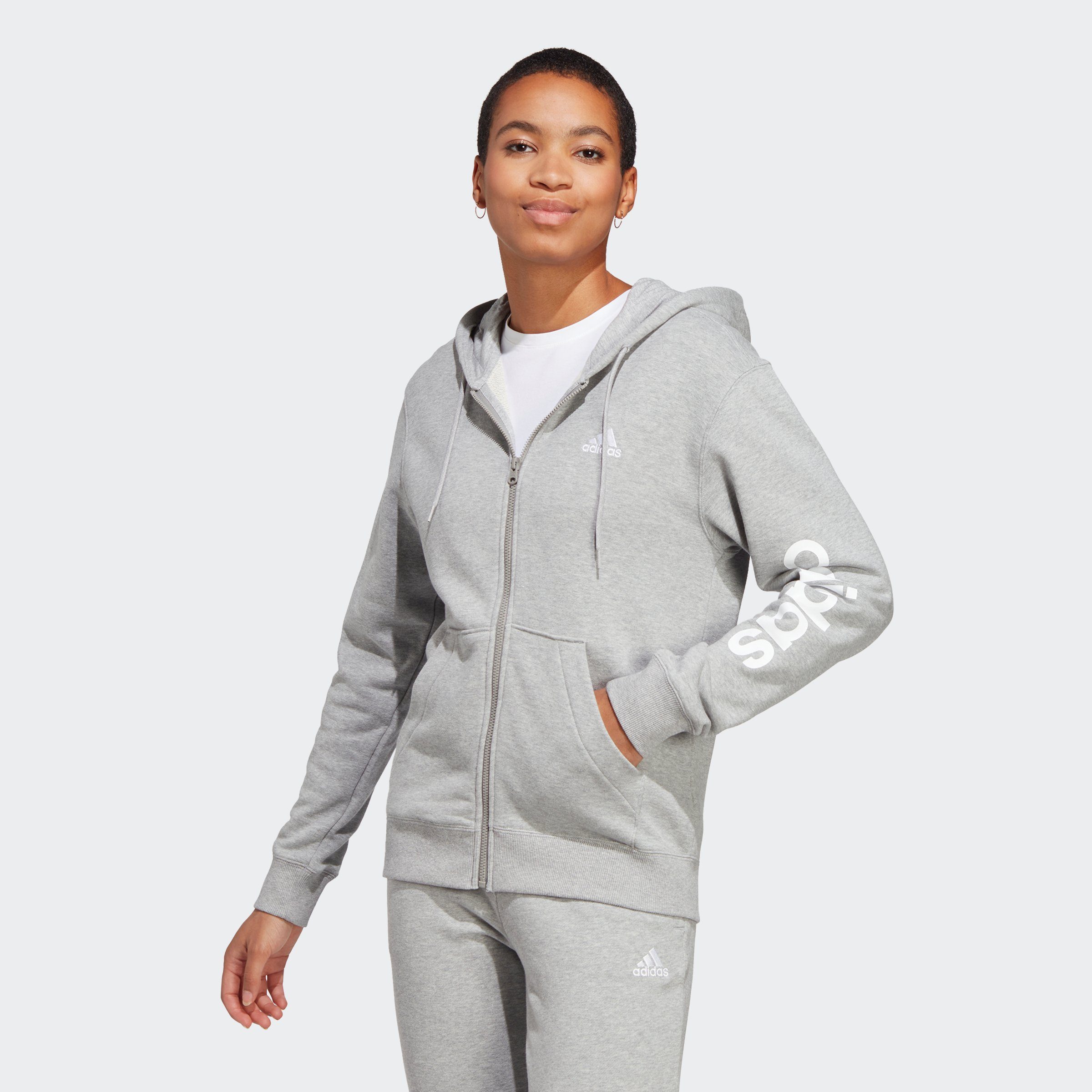 ESSENTIALS KAPUZENJACKE Sportswear LINEAR adidas TERRY Kapuzensweatshirt FRENCH