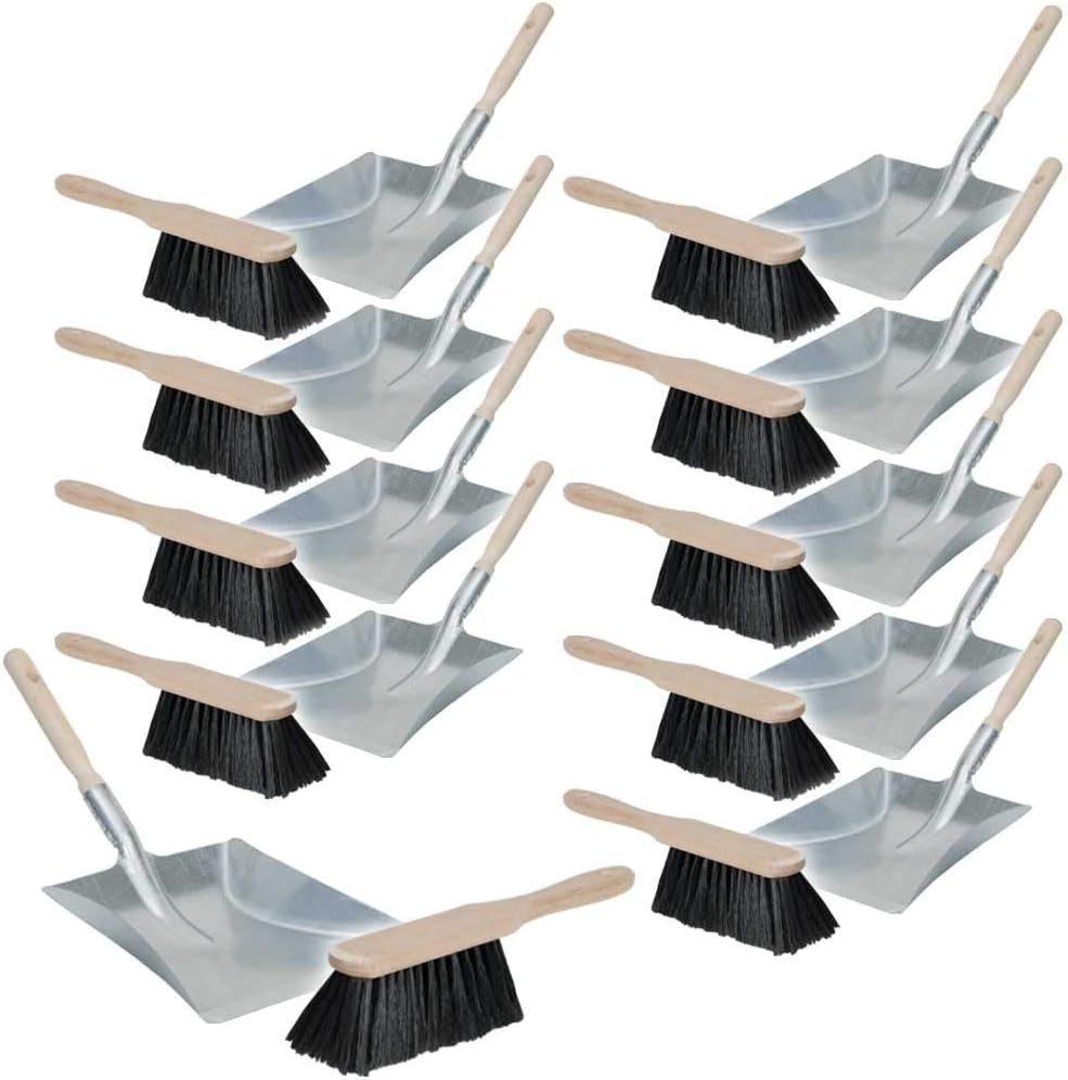 BRB-Lagertechnik Kehrgarnitur 10x Handfeger und Kehrschaufel-Set, Schnell zur Hand für die kleinen Verschmutzungen!