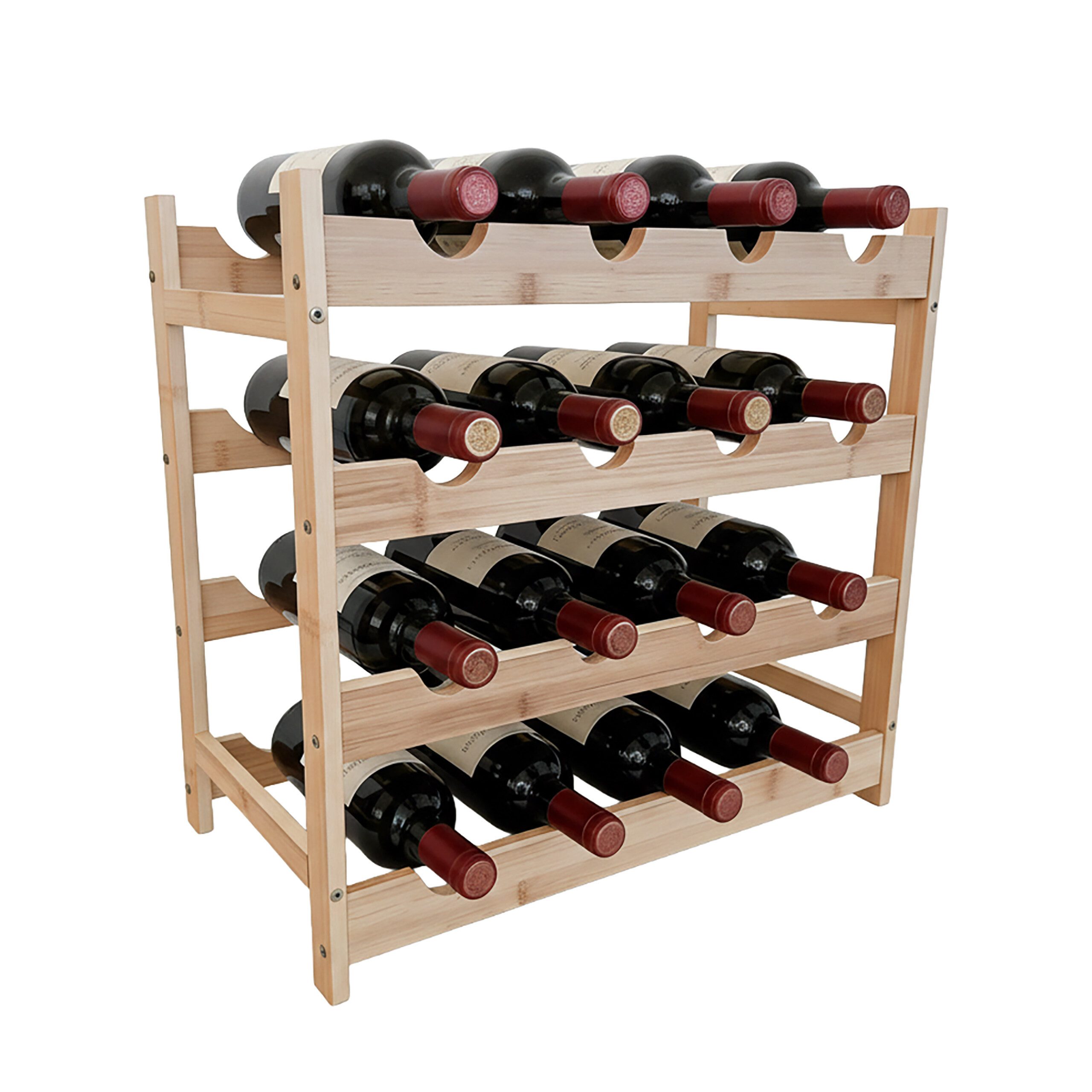 relaxdays Weinregal aus Bambus, 1-tlg., 4