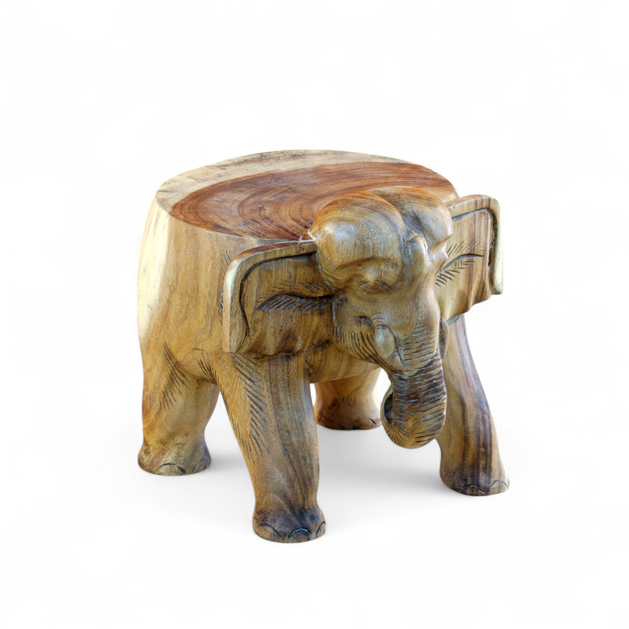 Kinaree Beistelltisch Blumenständer Elefant BAGO, Elefant, handgeschnitzt, Unikate, verschiedene Farben