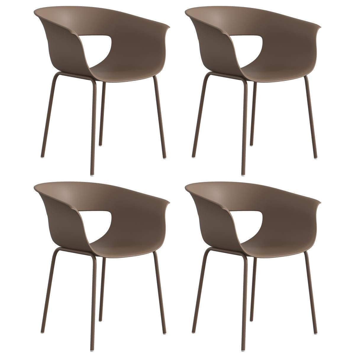 FELIXLEO Barhocker Gartenstühle 4er Set ergonomisch Balkonstühle Ausschnittdesign