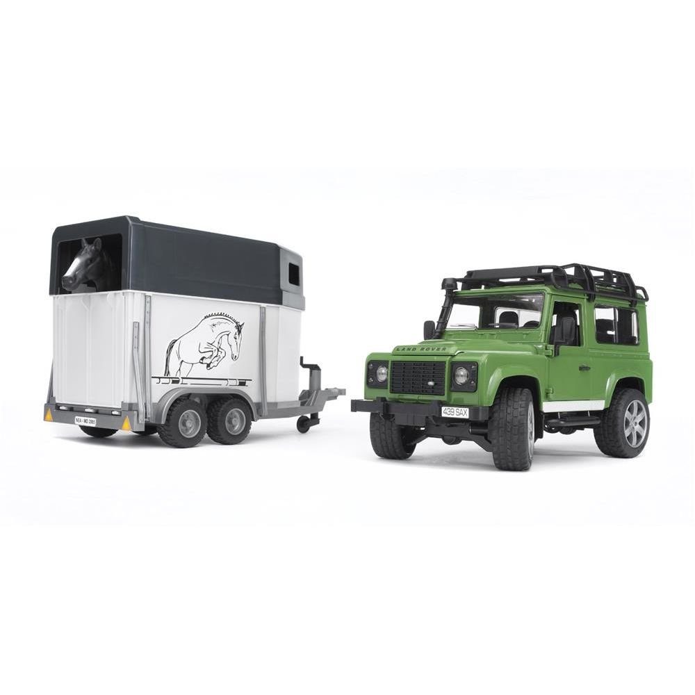 Bruder® Spielzeug-Auto Land Rover Defender mit Pferdeanhänger, Spielzeugfah günstig online kaufen