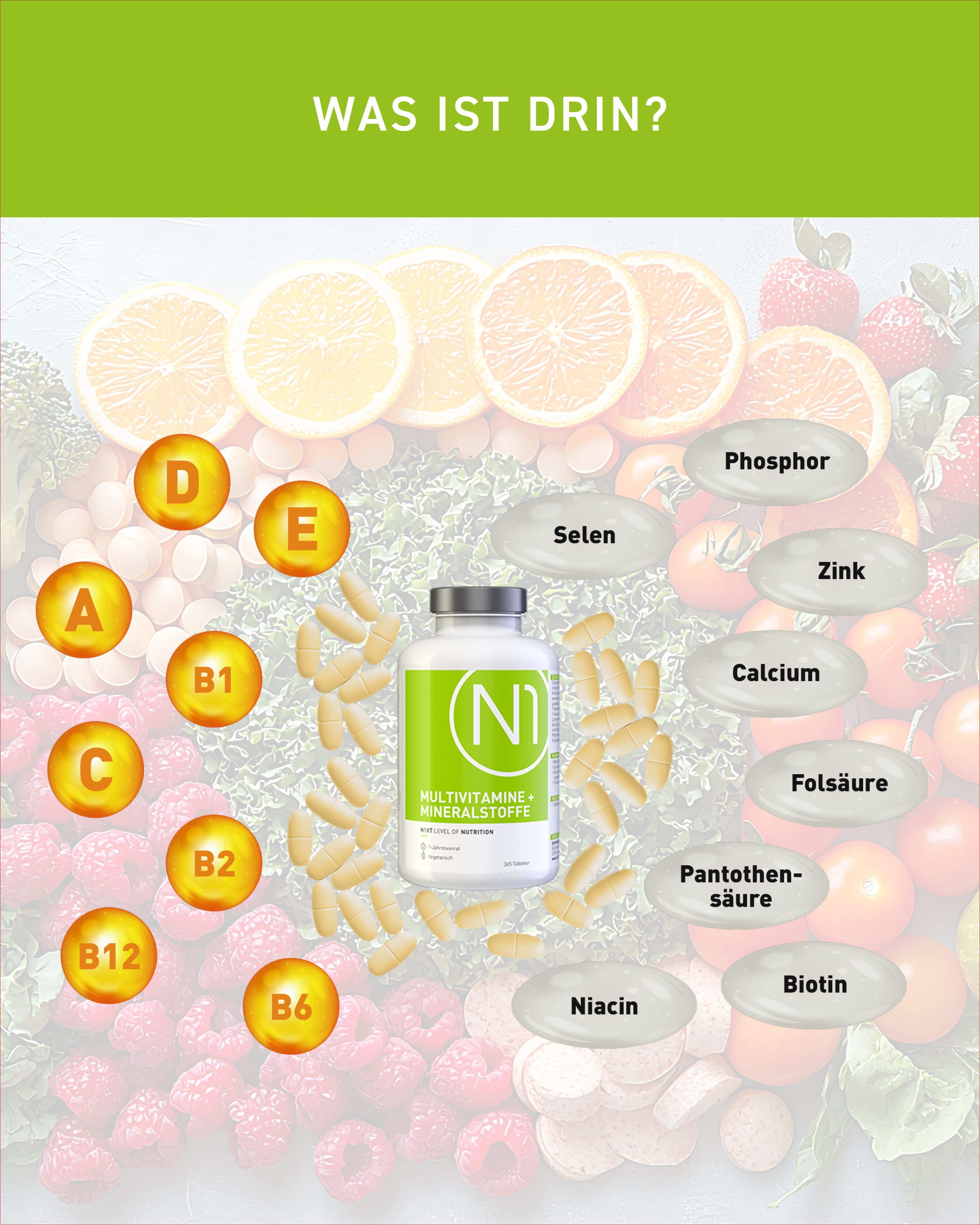 N1 Healthcare N1 Multivitamin + Mineralstoffe, 365 Tabletten Tabletten, 365 St., 586 g
