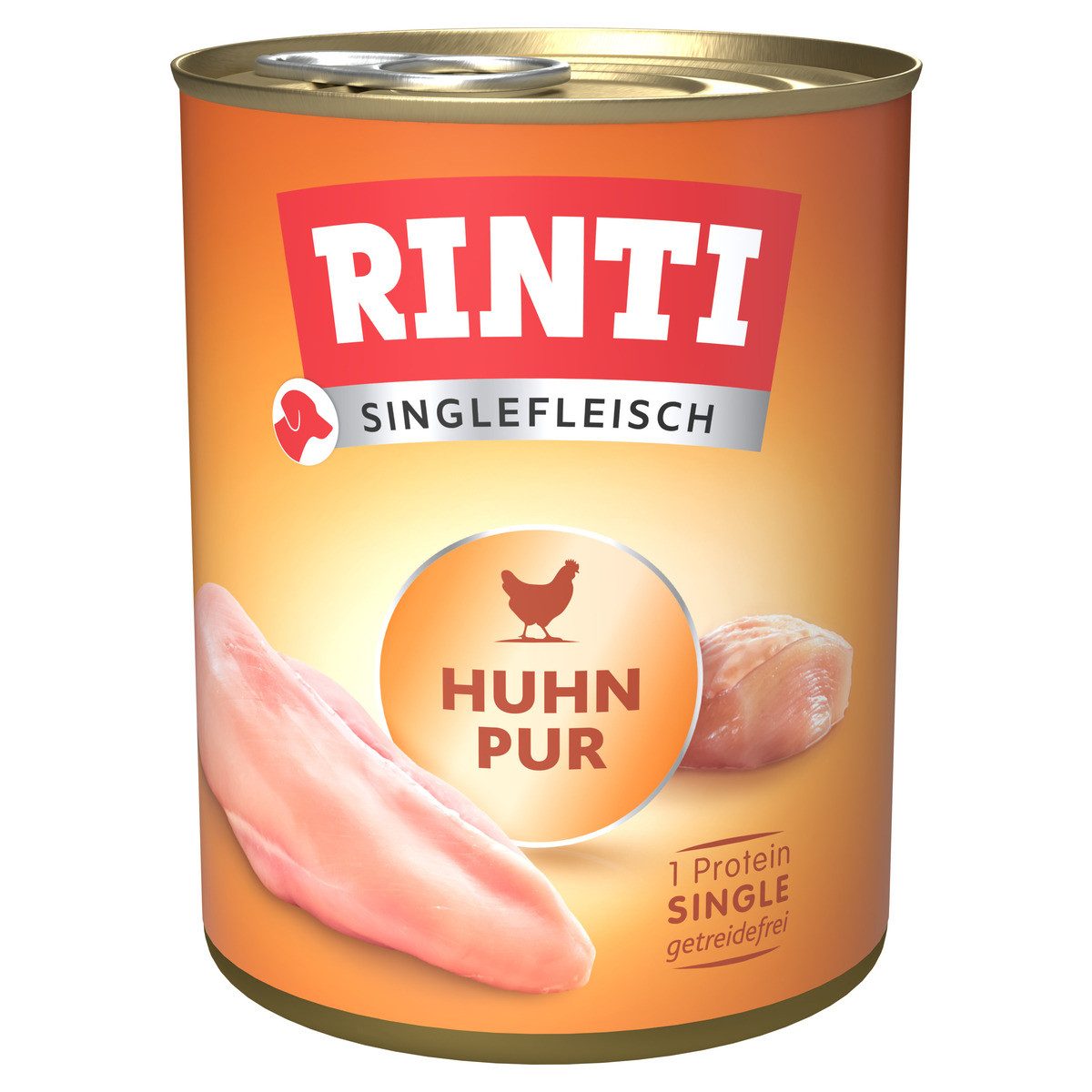 Rinti Singlefleisch Huhn Pur 800 g - 6 Stück, Nassfutter für: Hund