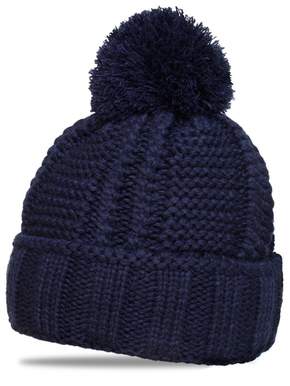 Bommelmütze MU127 Gefütterte Damen Winter Strickmütze