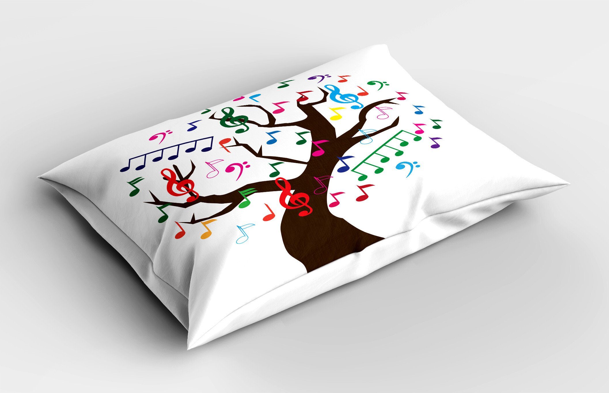 bunten Baum (1 Kissenbezüge Abakuhaus Gedruckter Standard Einzelteilen mit Stück), Size Kopfkissenbezug, Dekorativer Musiknote