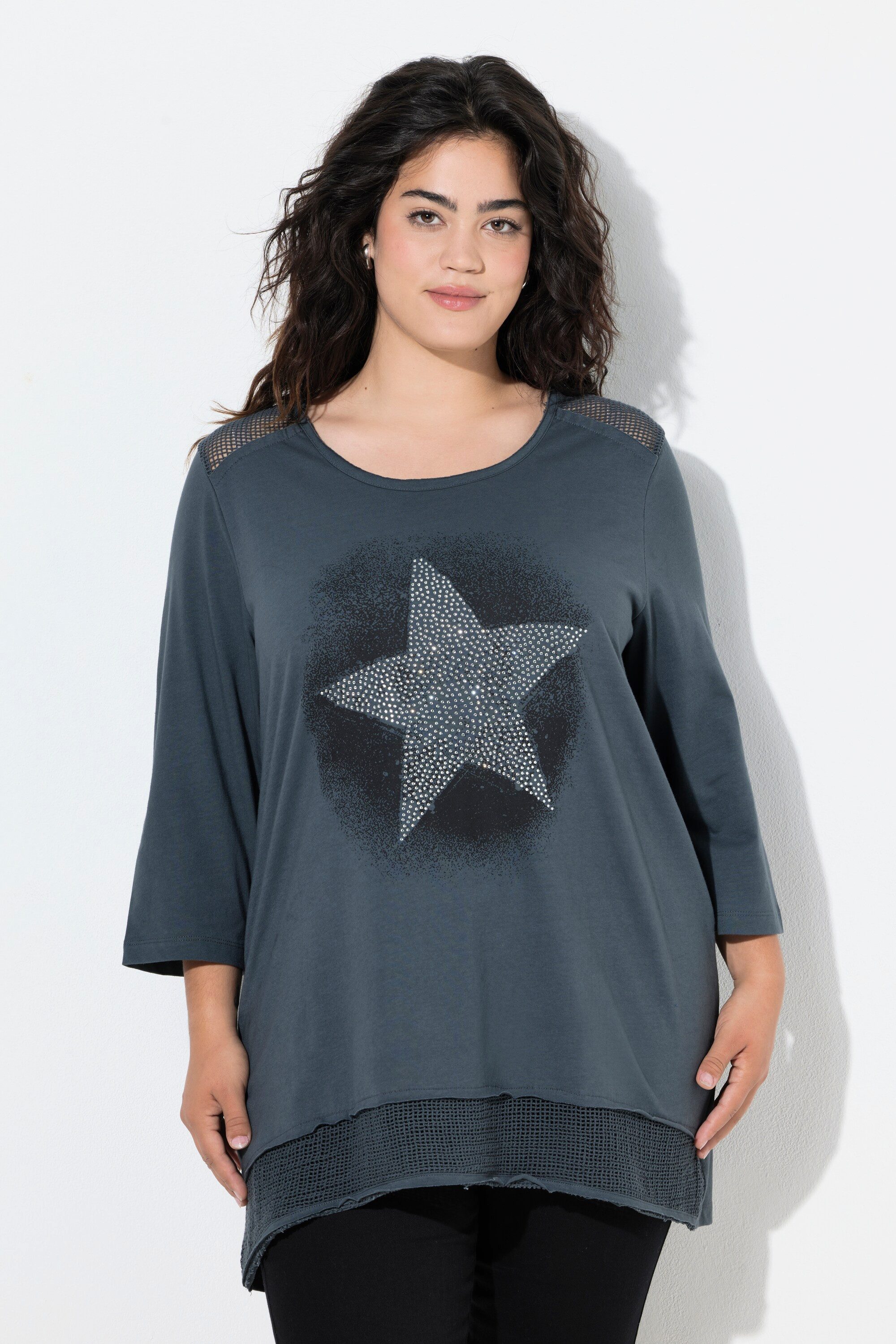 Angel of Style T-Shirt T-Shirt A-Linie cold dyed Glitzer-Stern günstig online kaufen